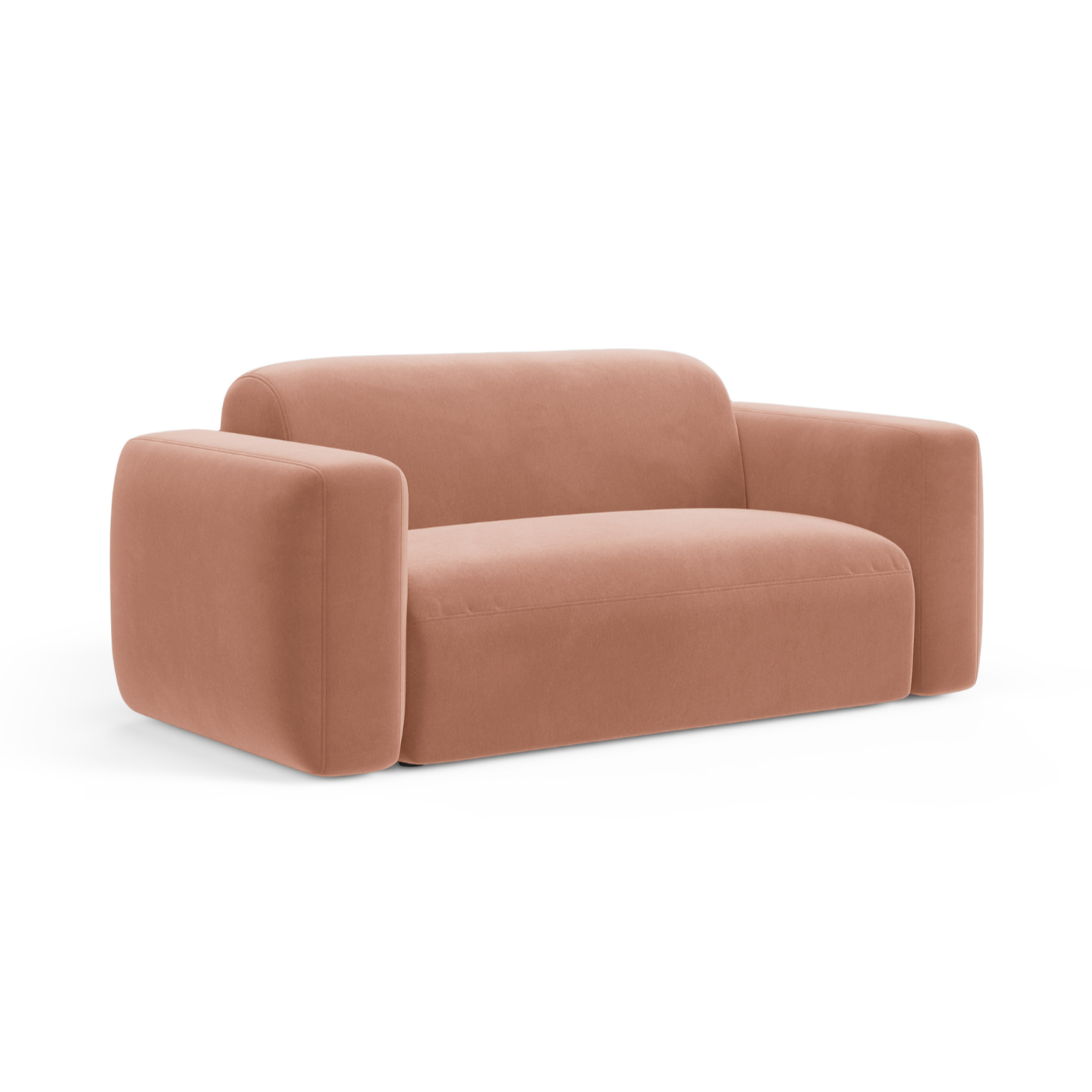 Sofa aksamitna 2-osobowa STRINO różowy – Cosmopolitan Design