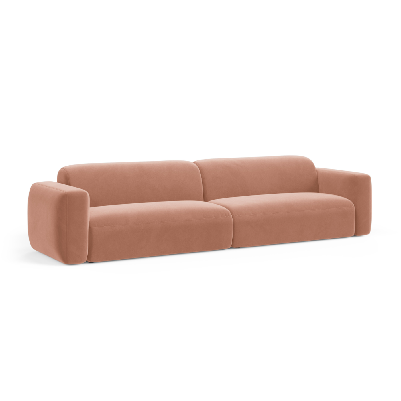 Sofa aksamitna 4-osobowa STRINO różowy – Cosmopolitan Design