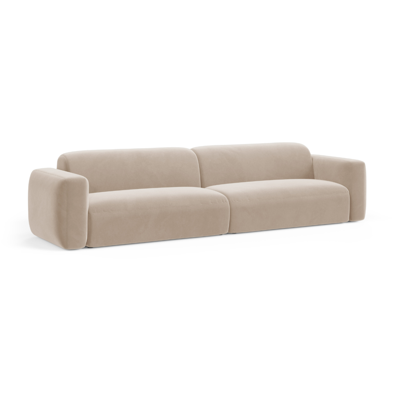Sofa van fluweel voor 4 personen STRINO beige