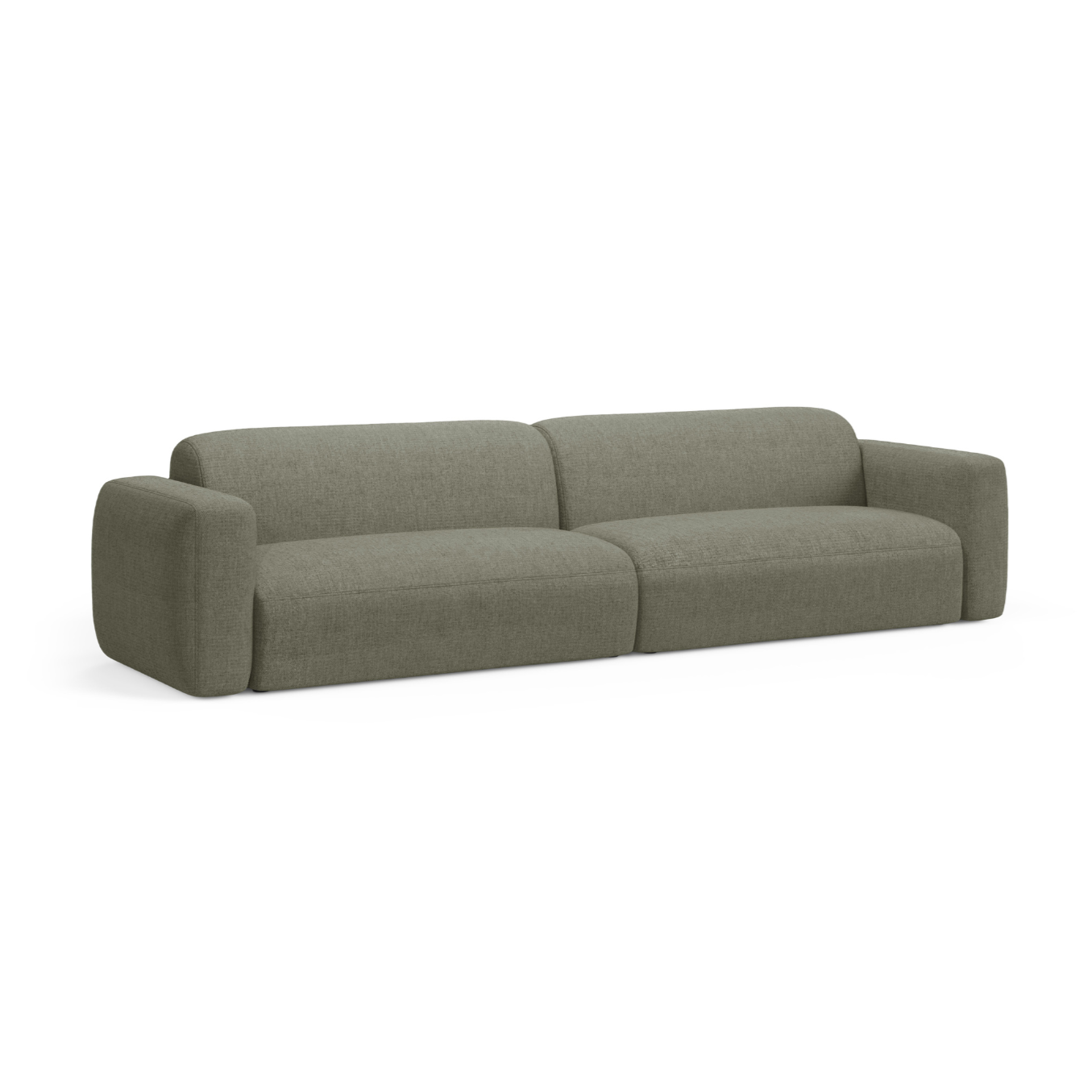 Sofa für 4 Personen STRINO olivgrüner Chenille