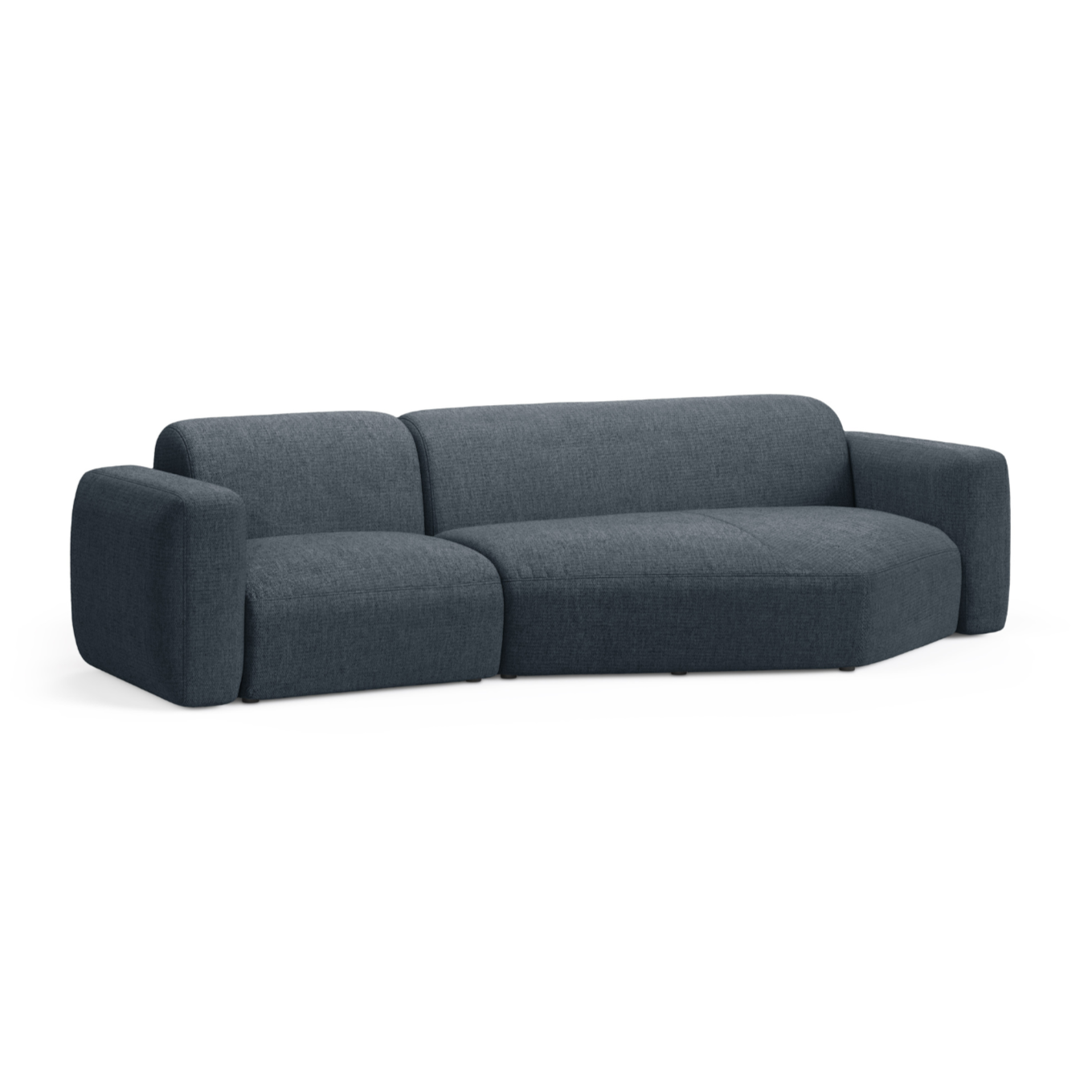 Right-sided corner sofa STRINO blue chenille