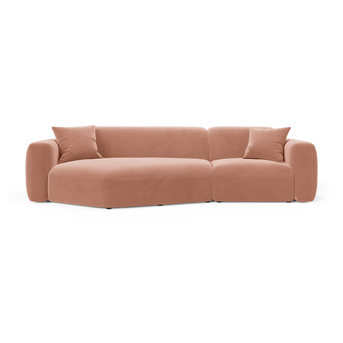 Samt-Ecksofa links STRINO rosa