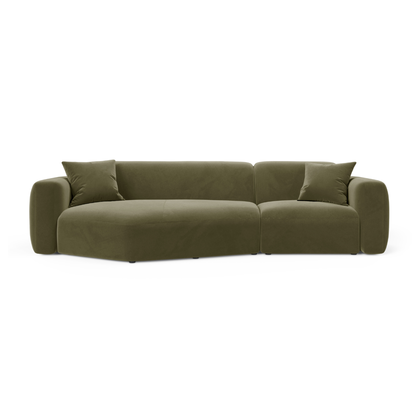 Left-facing velvet corner sofa STRINO green