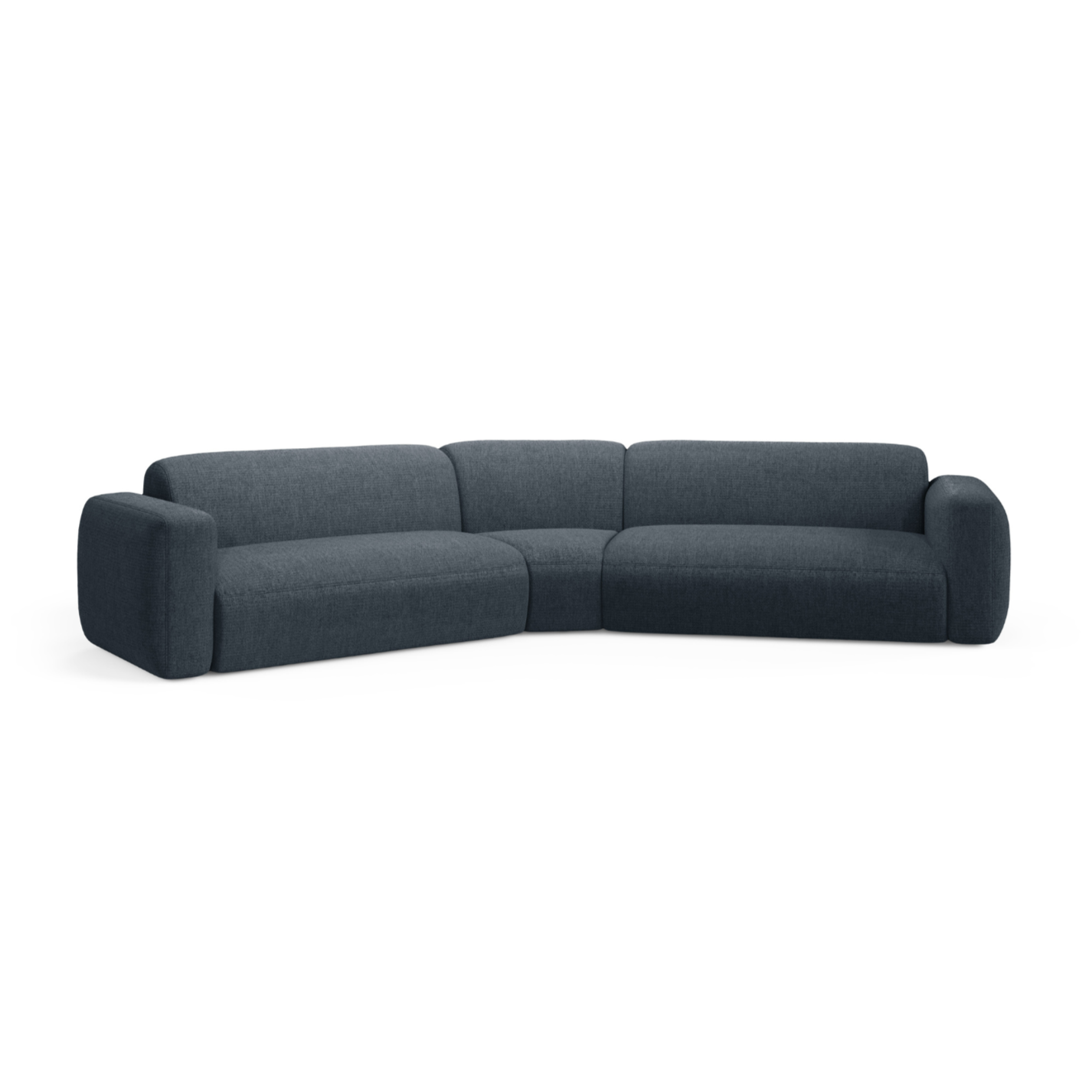 Symmetrical Corner Sofa STRINO Blue Chenille