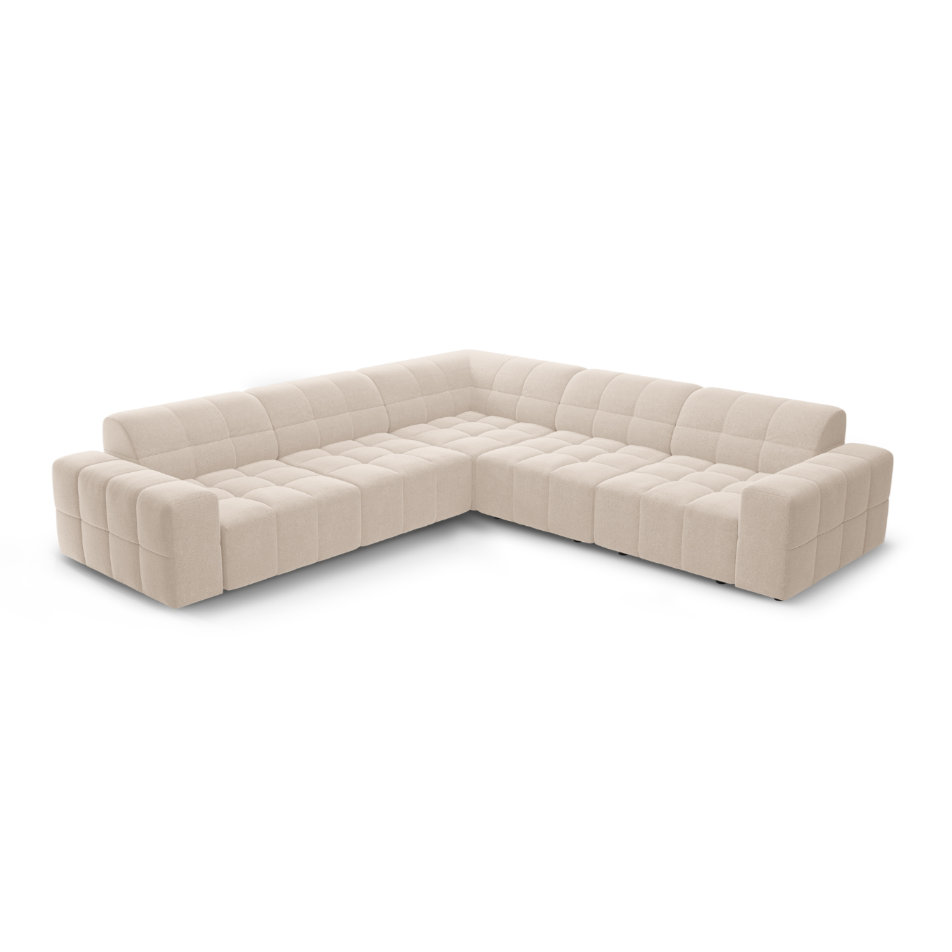 Symmetrische Eckcouch CHICAGO beige Chenille