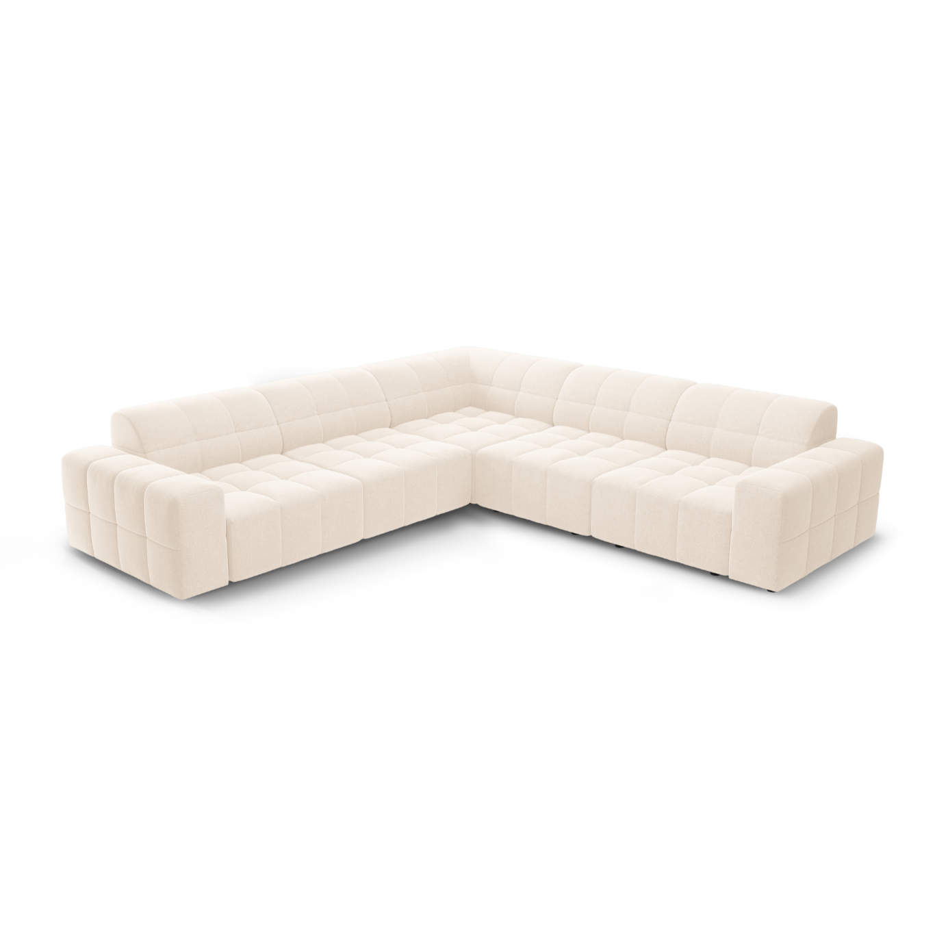 Symmetrische hoekbank CHICAGO lichtbeige chenille