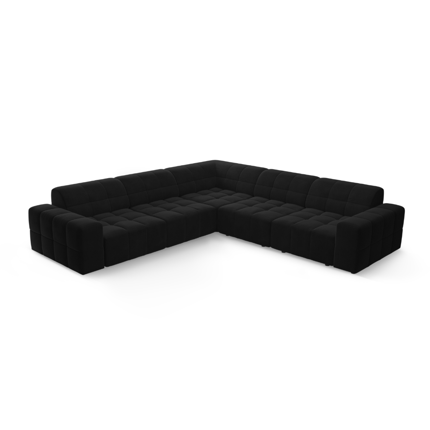 Symmetrical Velvet Corner Sofa CHICAGO Black