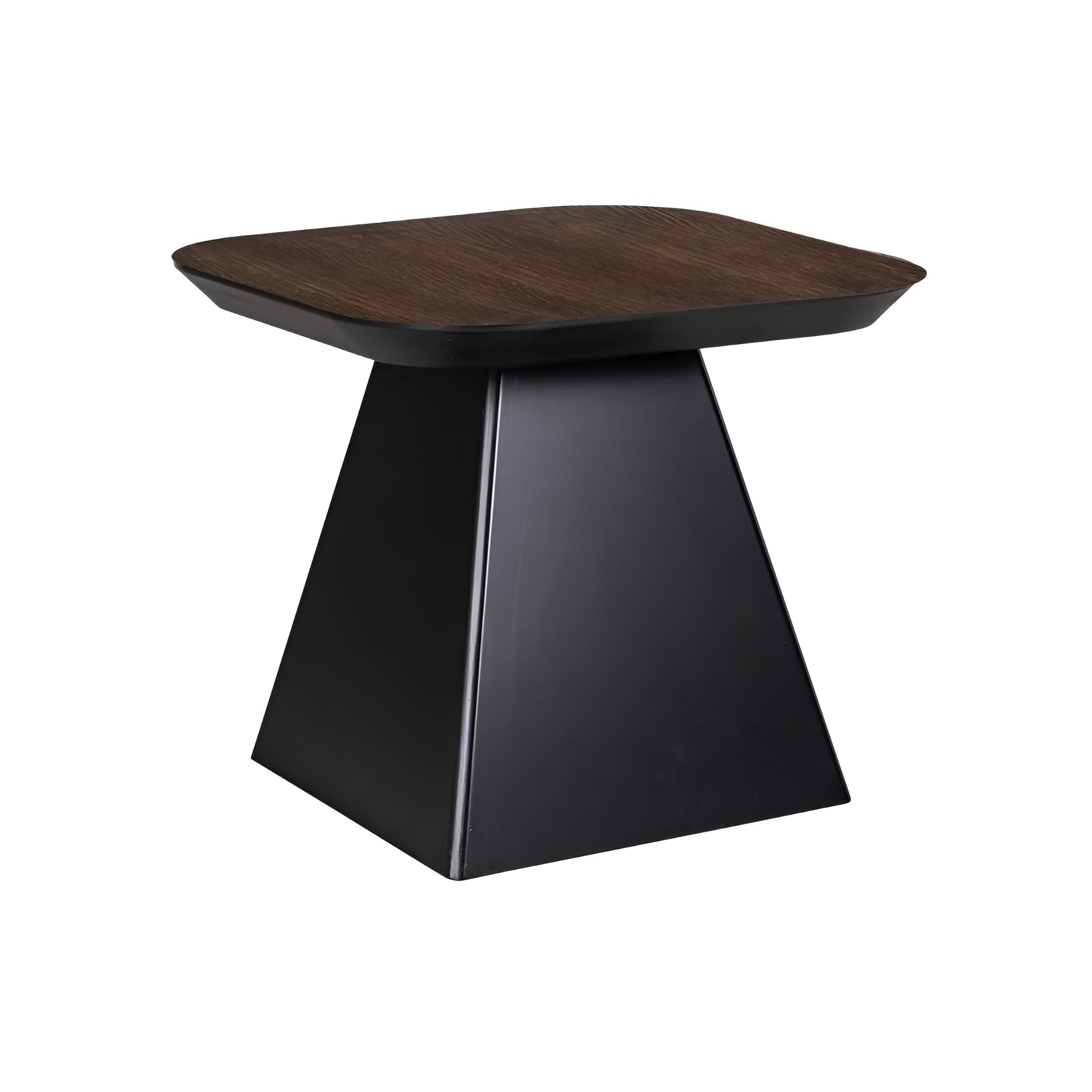 BONVOY side table with a brown top and black base