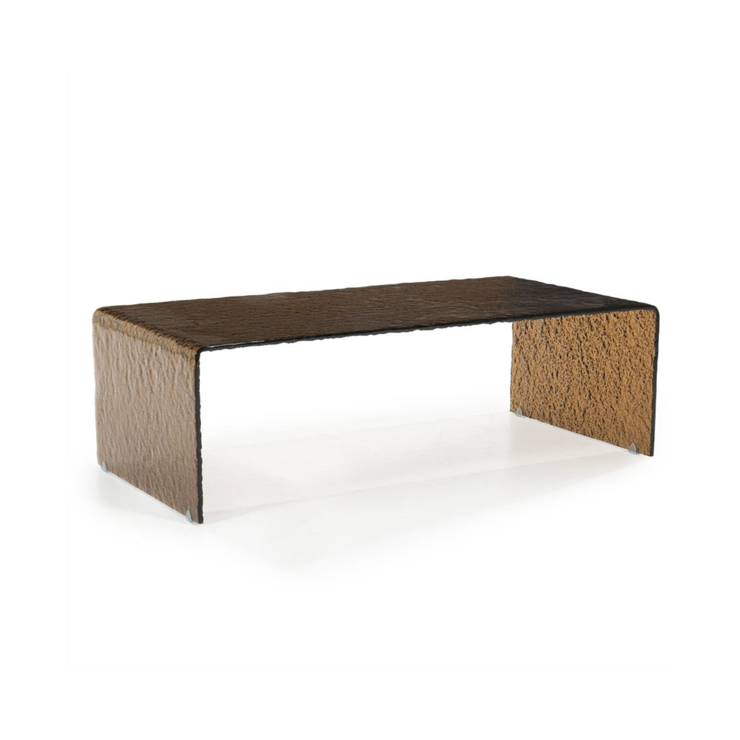 Couchtisch RIPPLE dunkelbraunes Glas