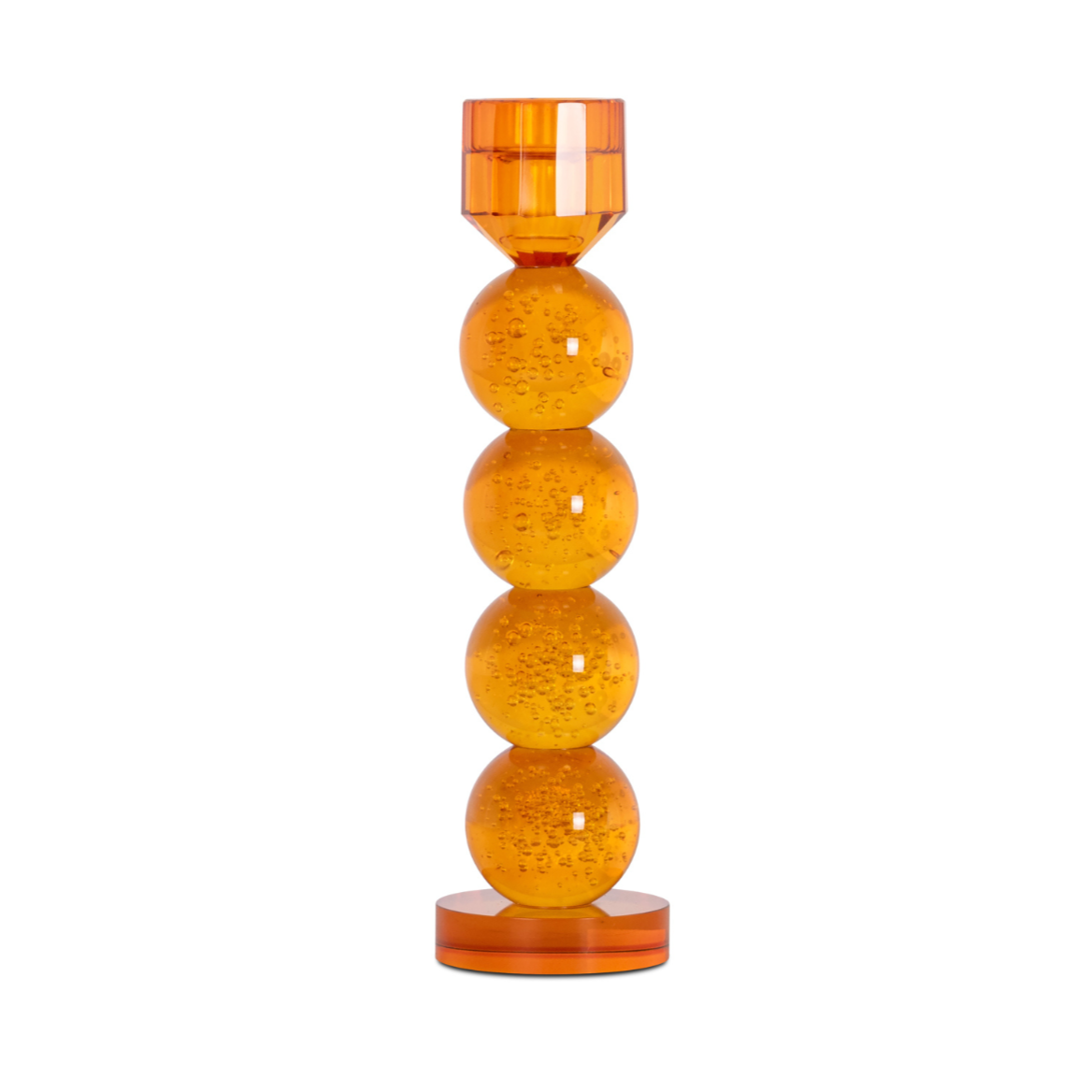 RAYLAN orange glass candle holder