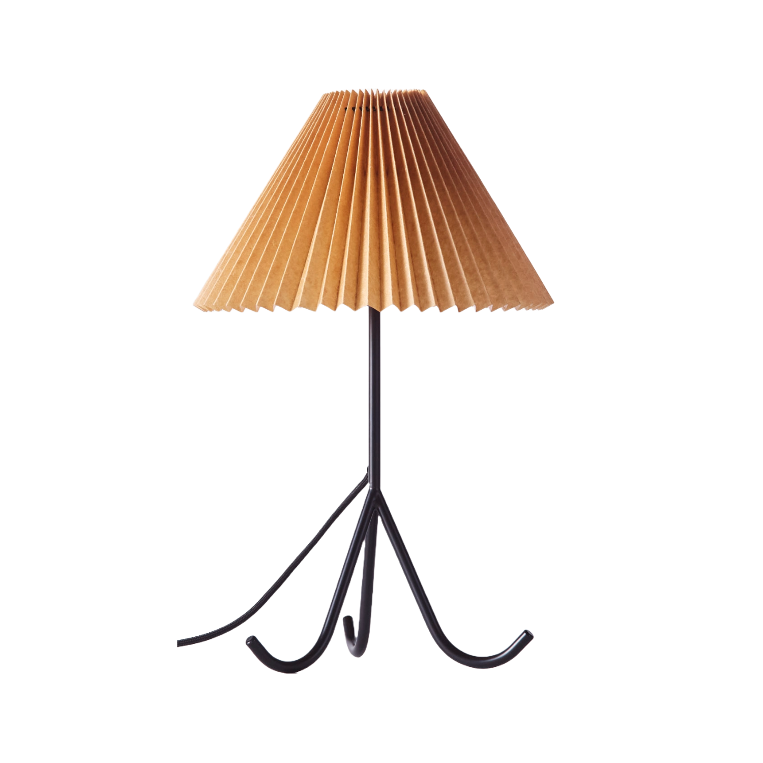 Tafellamp GERALDINE oker met zwarte voet