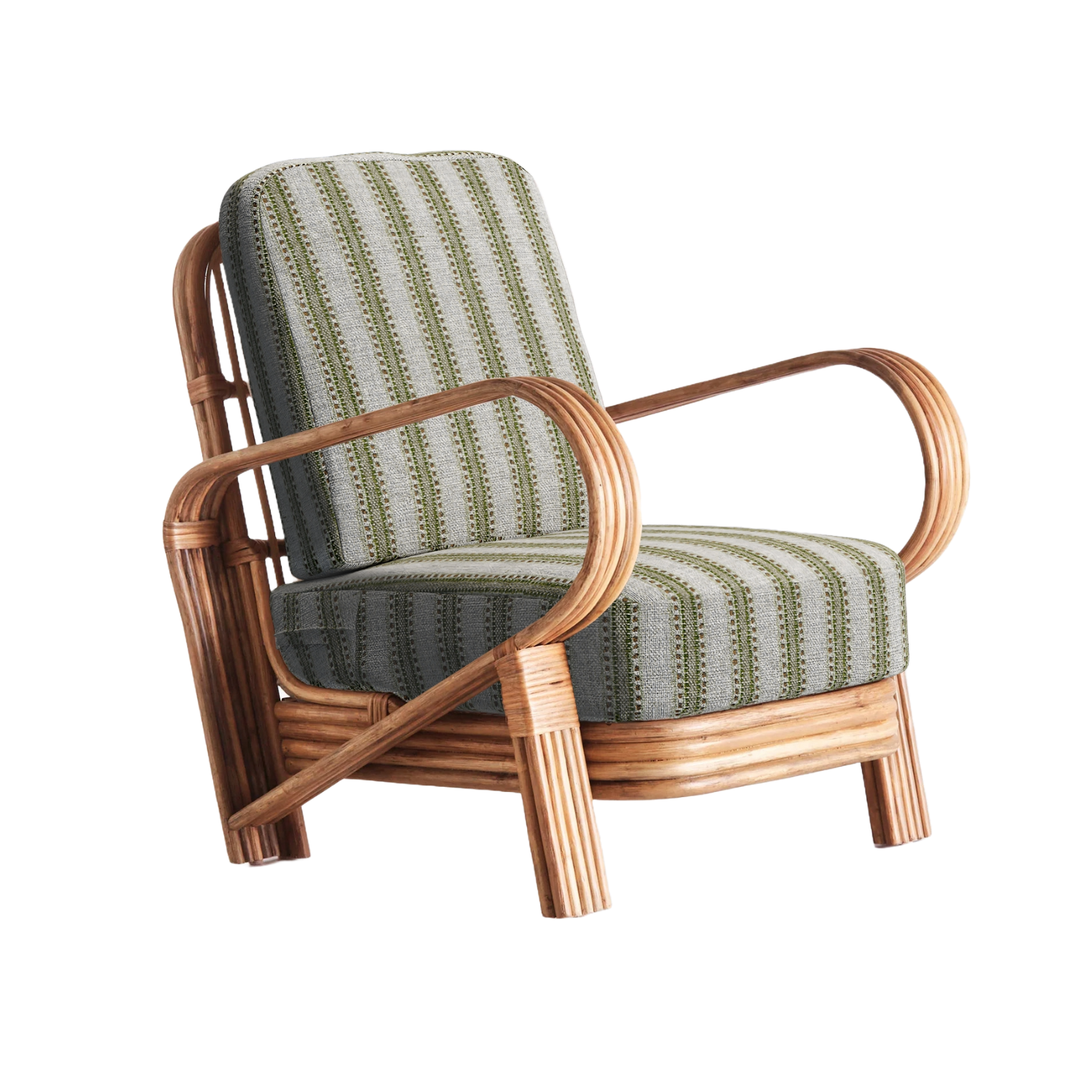 Sessel BAMBOO grün mit gebeiztem Bambus