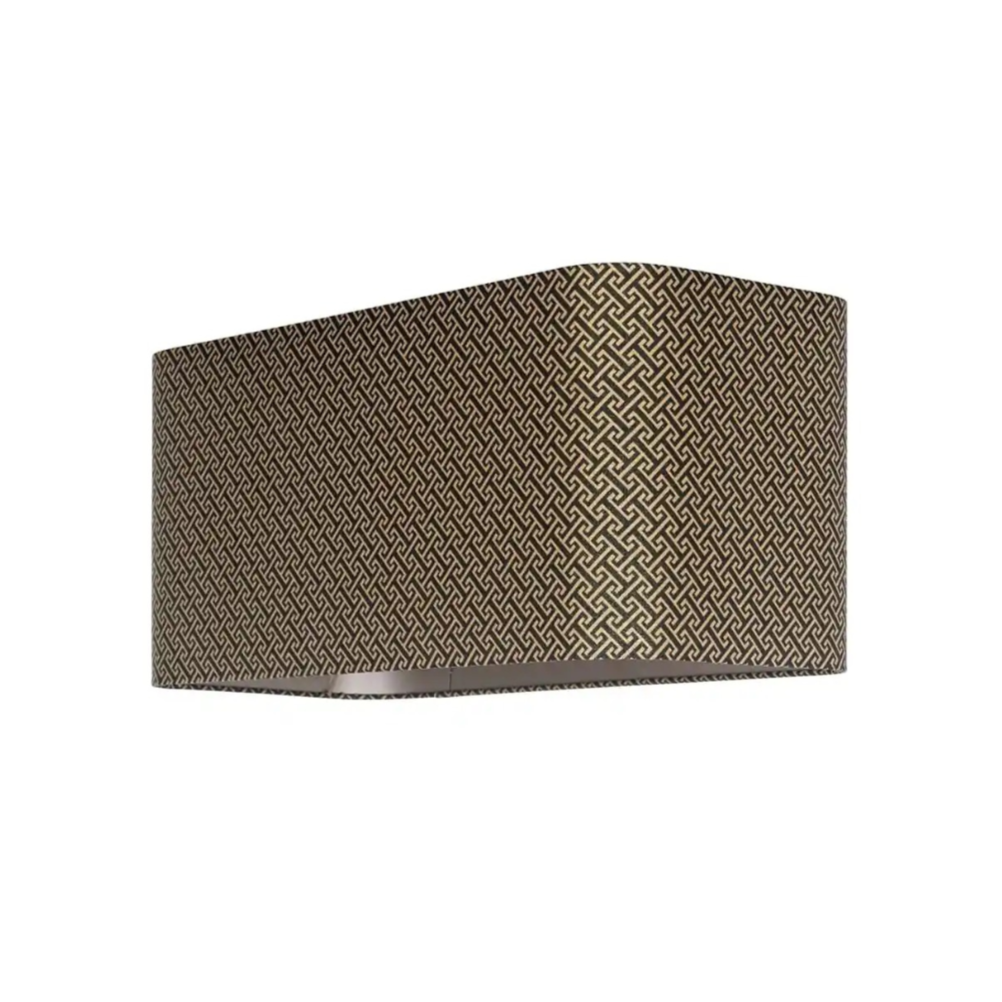 Rechteckiger GEO Schirm schwarz mit beige