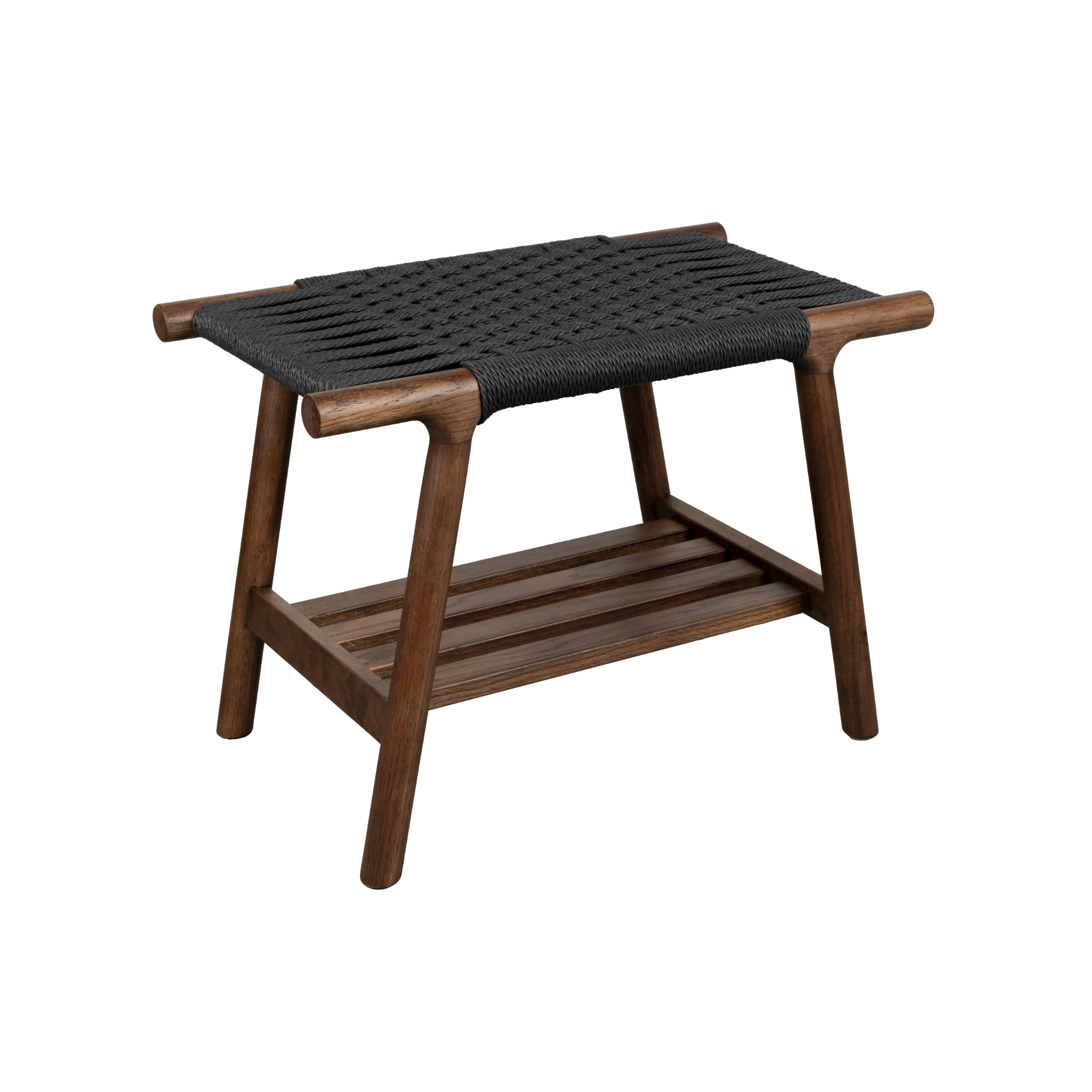 Hocker KINTARO aus dunkelbraunem Eichenholz