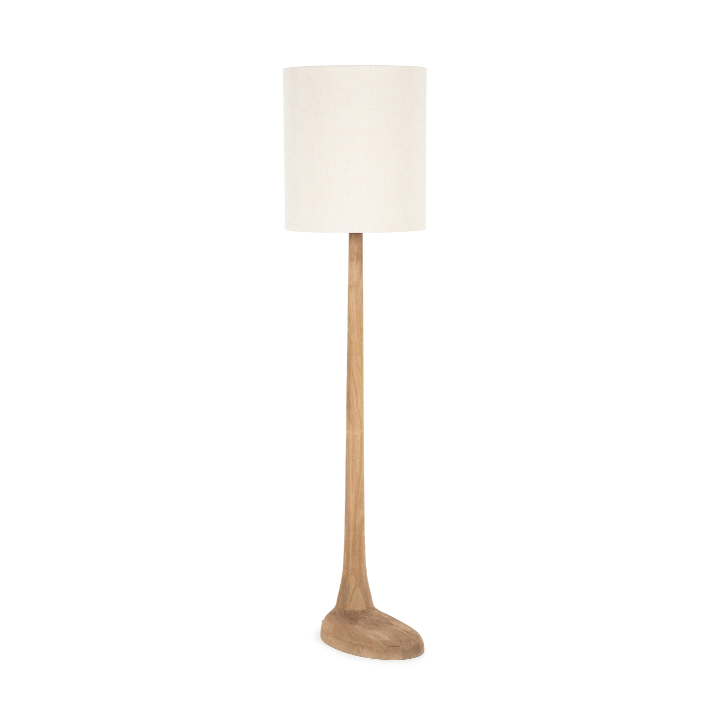 RINE Floor Lamp Dark Mango Wood with Cream Shade