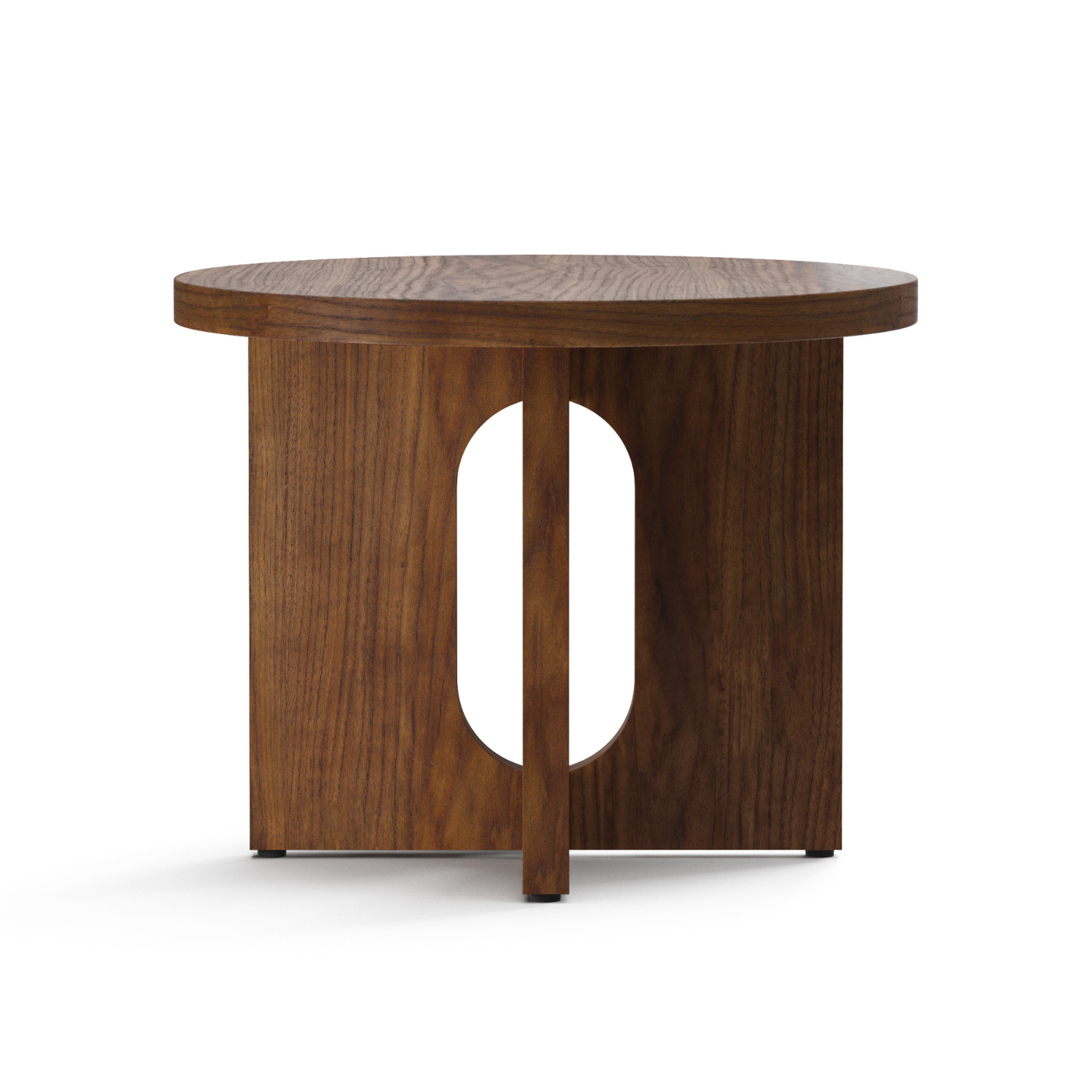 ANDROGYNE walnut veneer side table