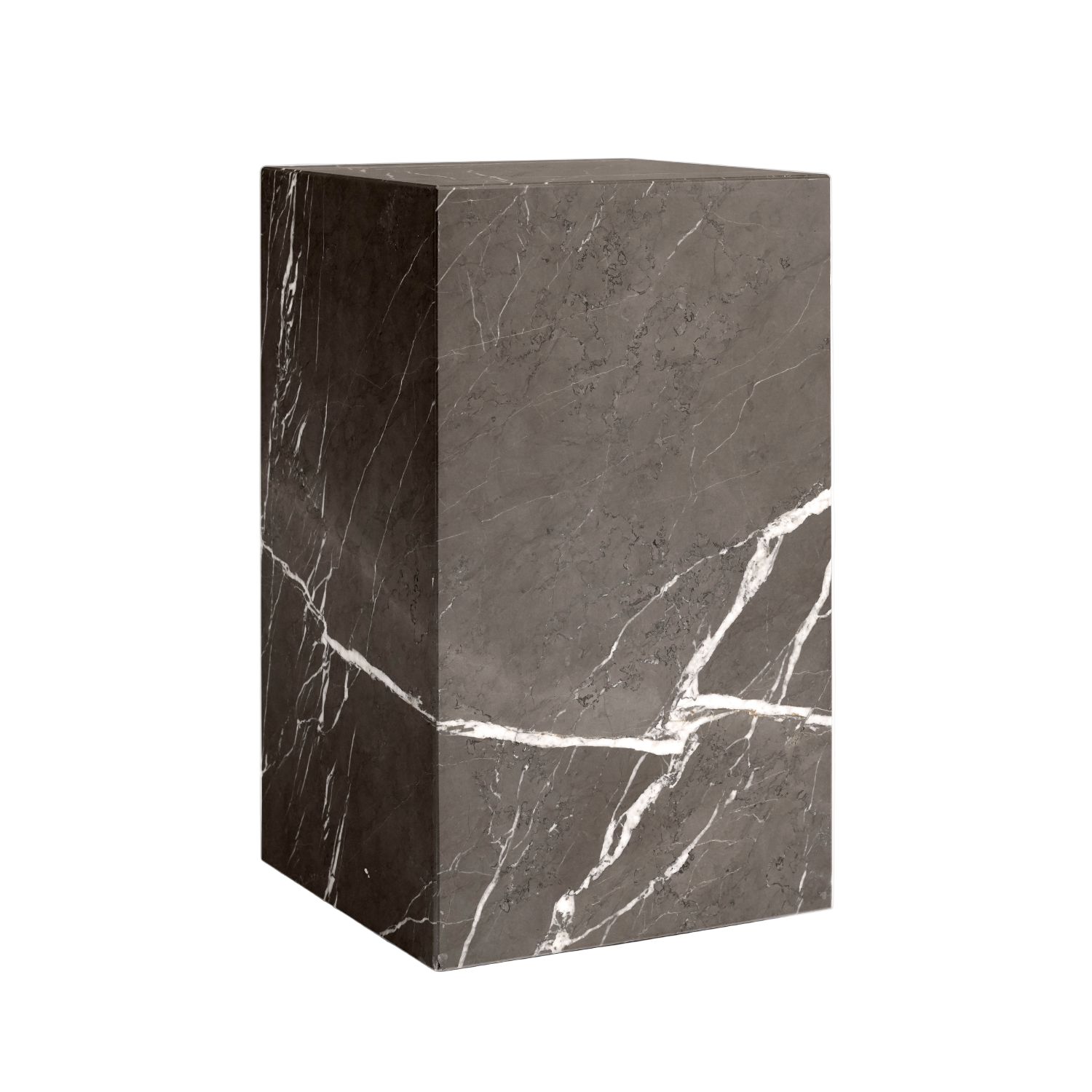 PLINTH Side Table Brown Marble