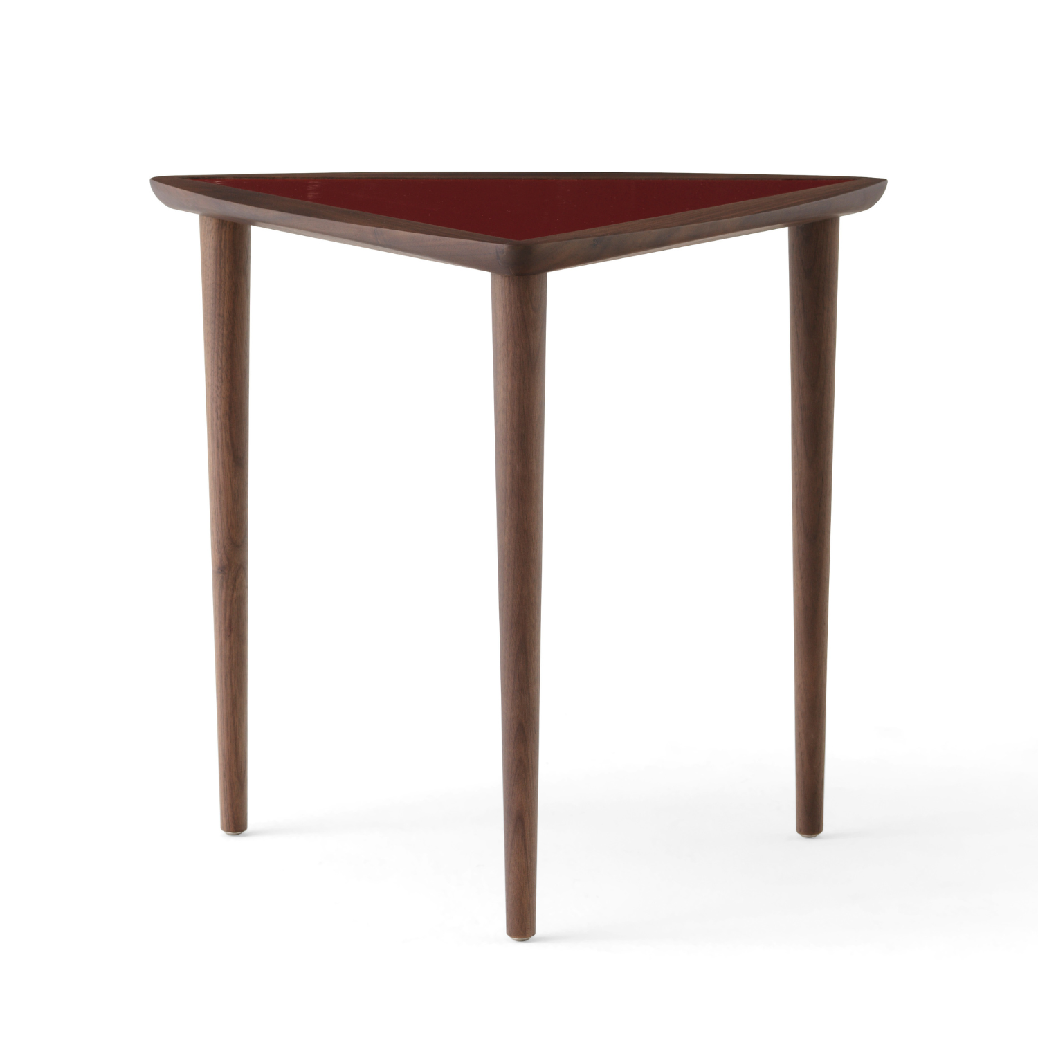 UMANOFF NESTING Side Table walnut wood with burgundy top