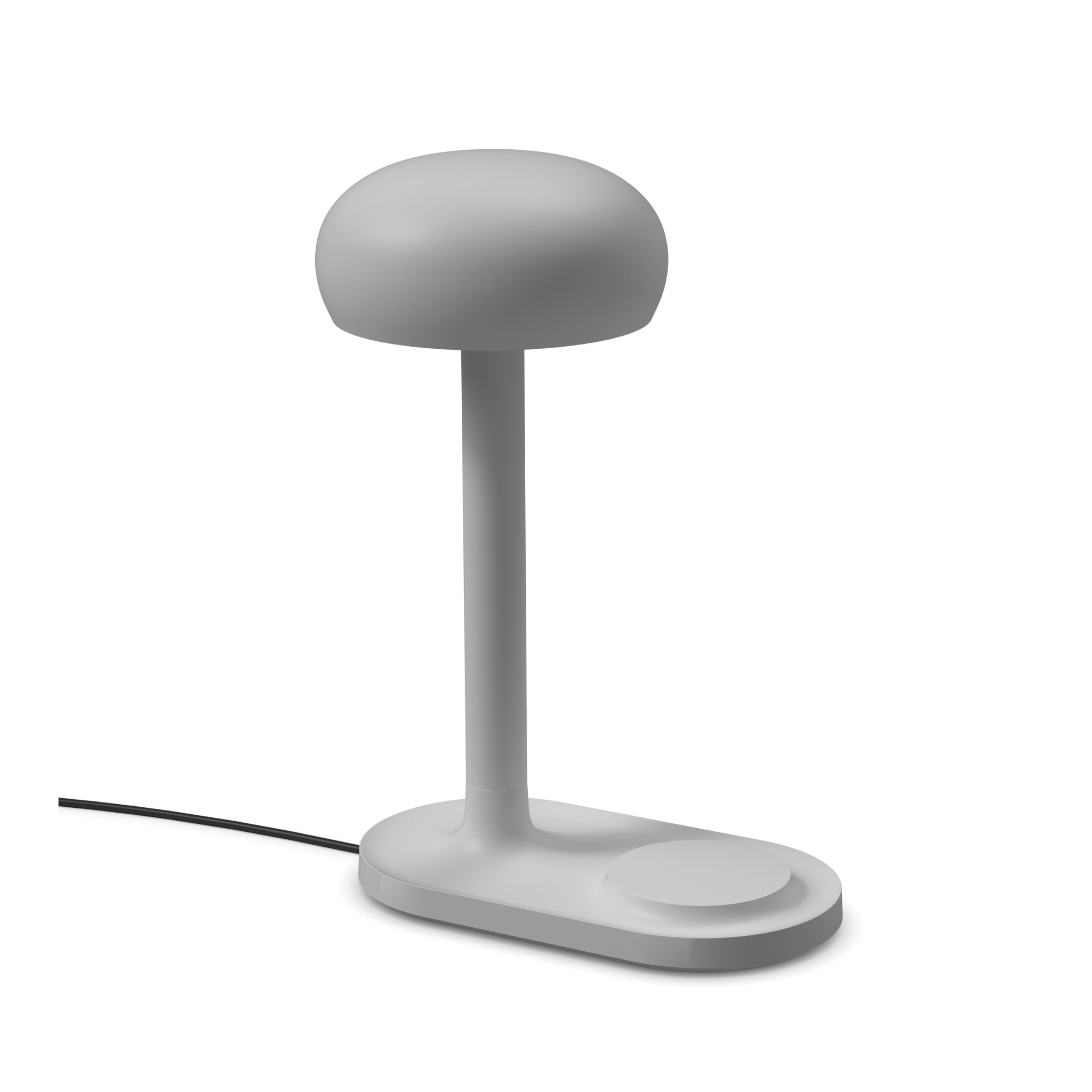 EMENDO gray table lamp with wireless charger