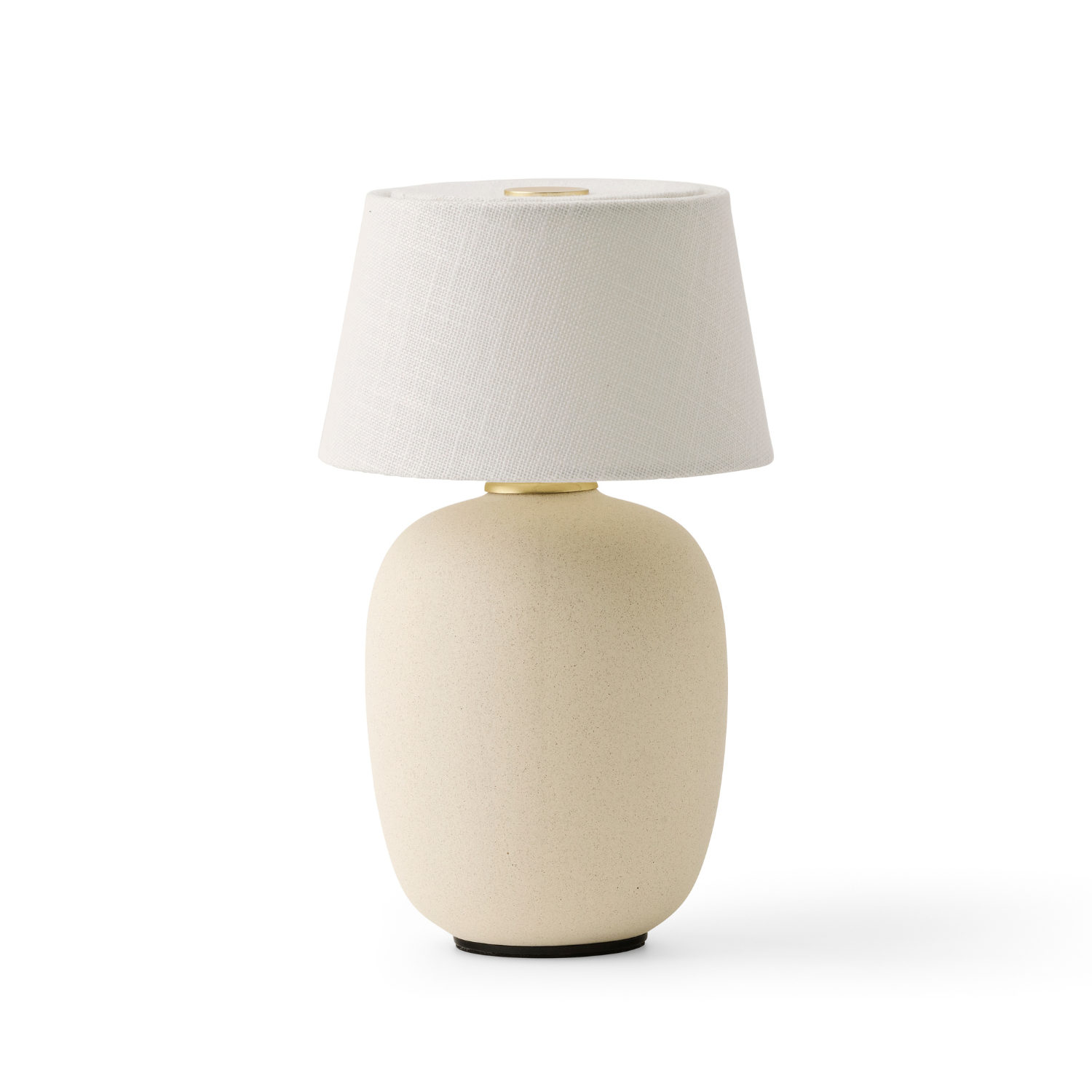 Portable lamp TORSO sand ceramic with white shade