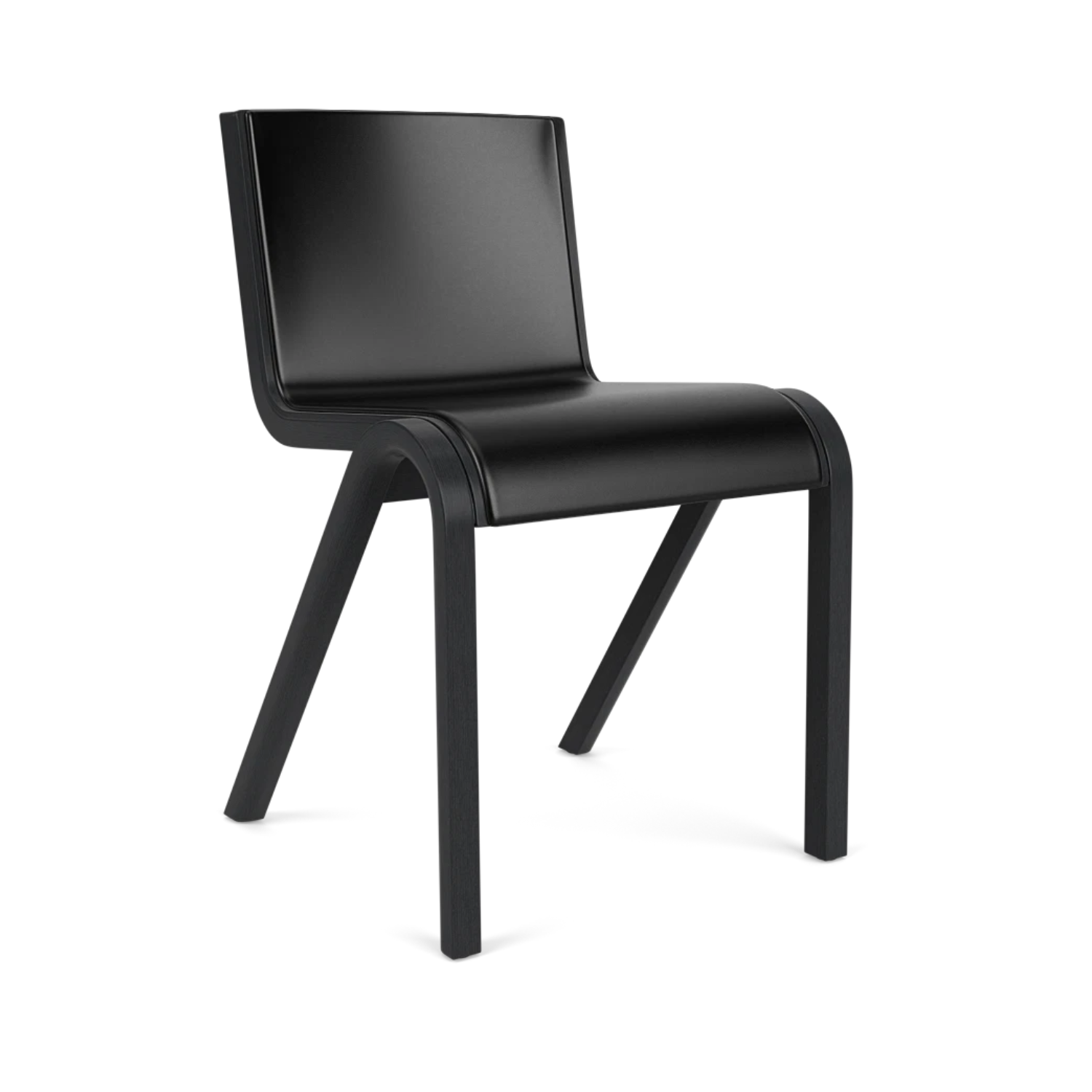 READY chair black leather with black oak base