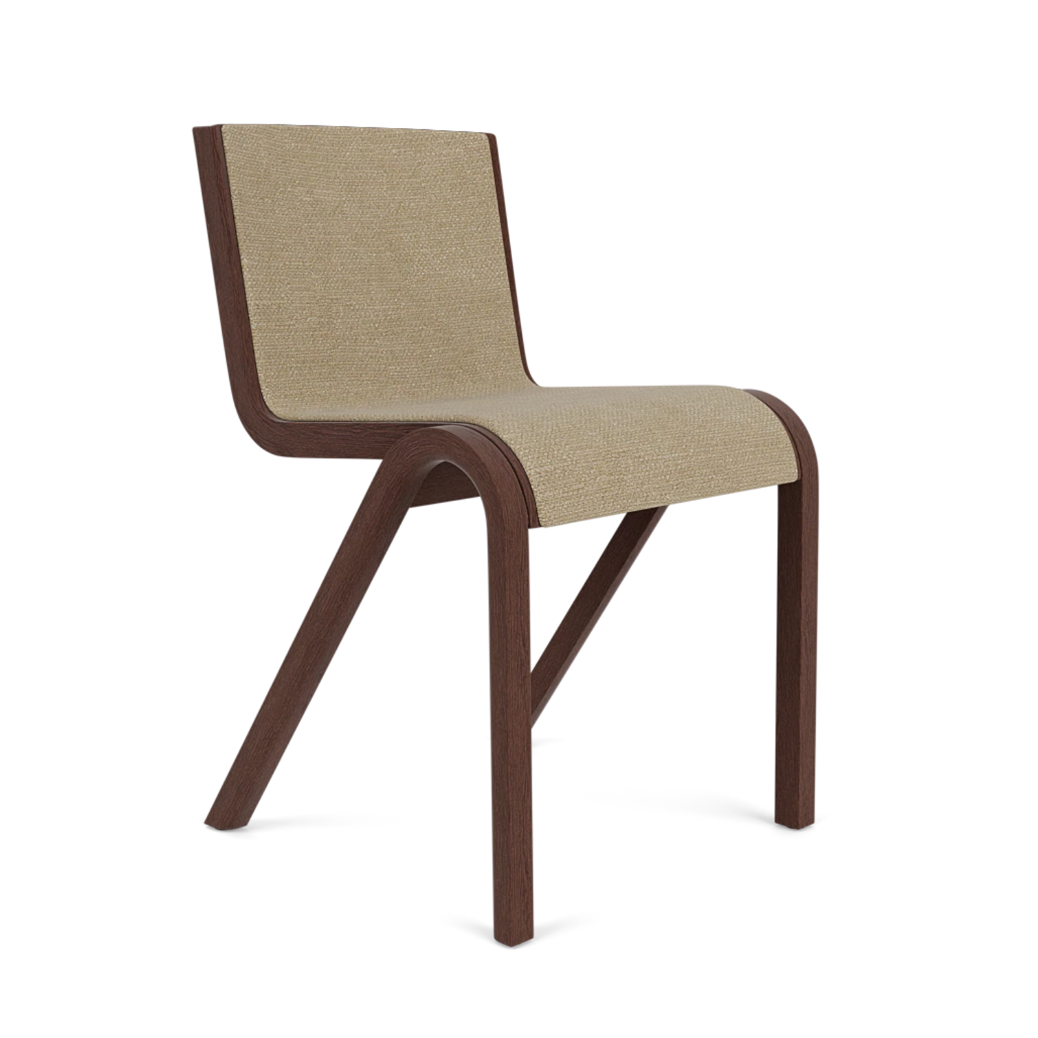 READY chair beige boucle with dark oak base
