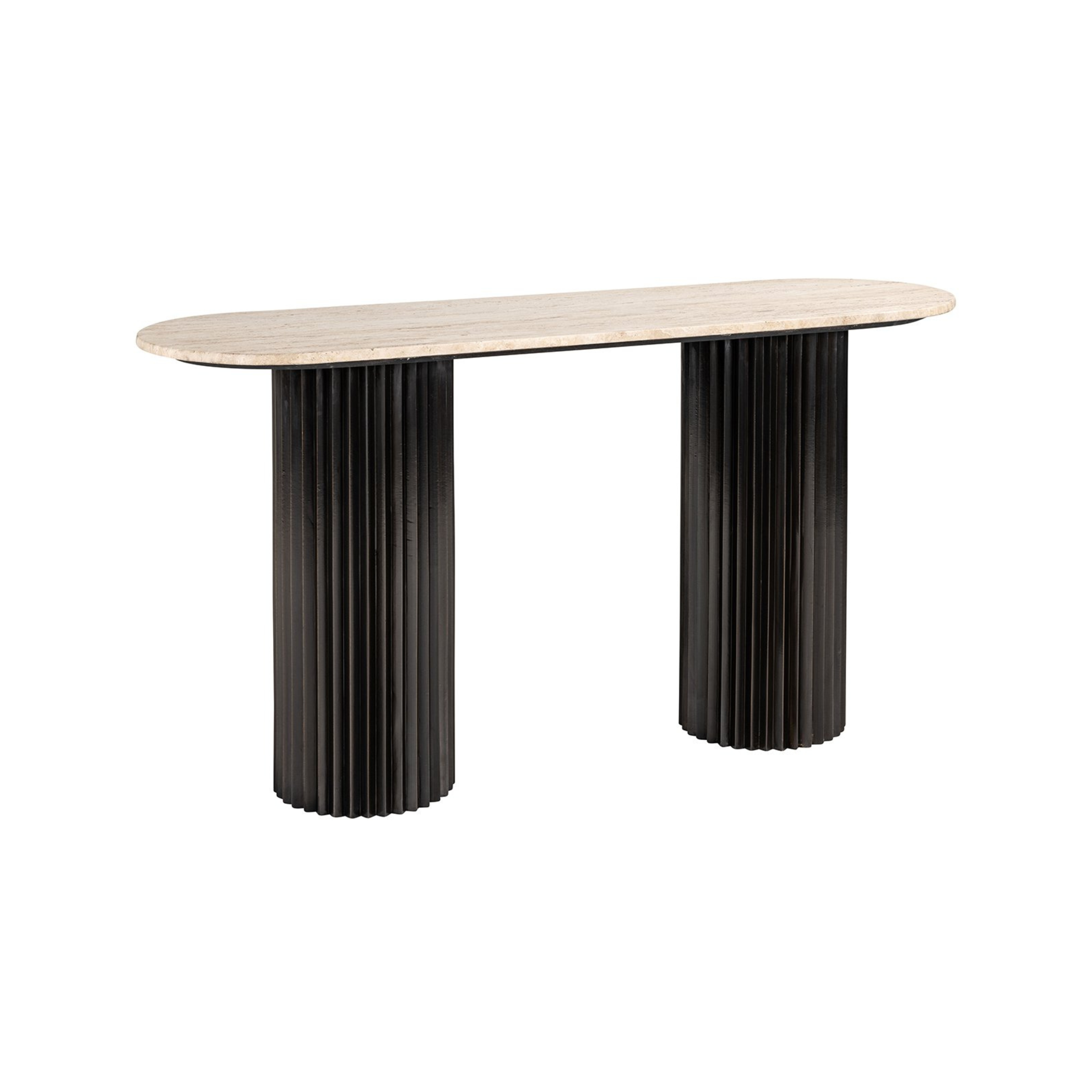 HAMPTON console black with travertine top