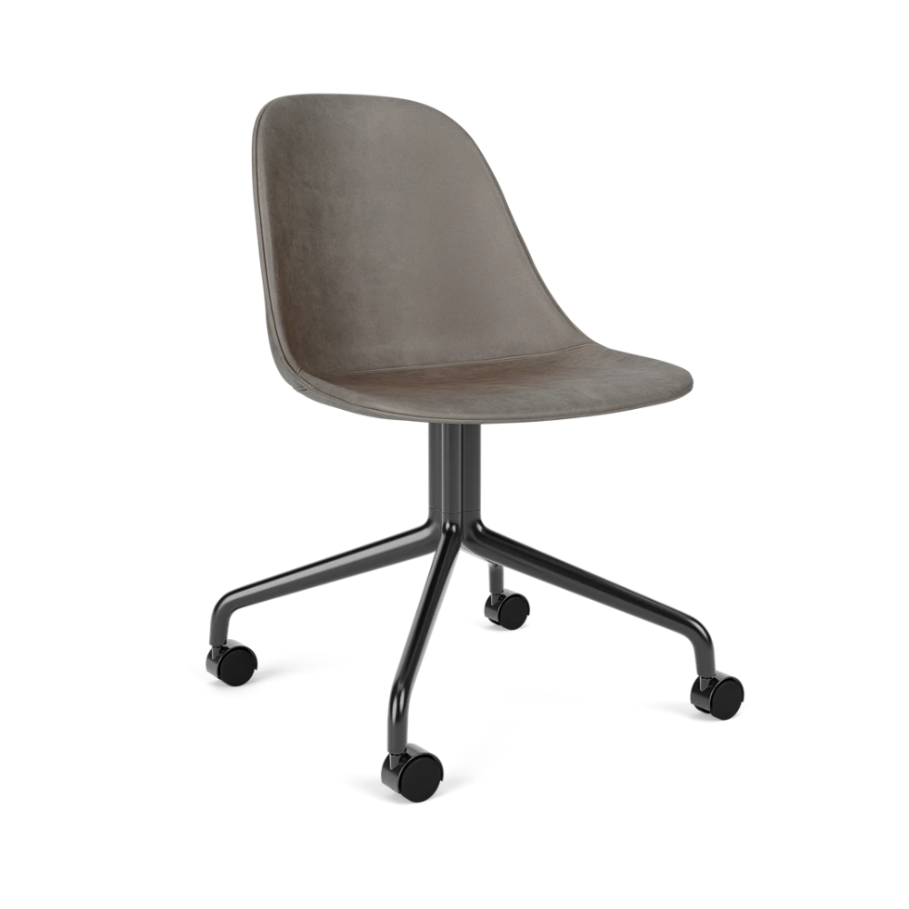 HARBOUR office chair gray leather with black base