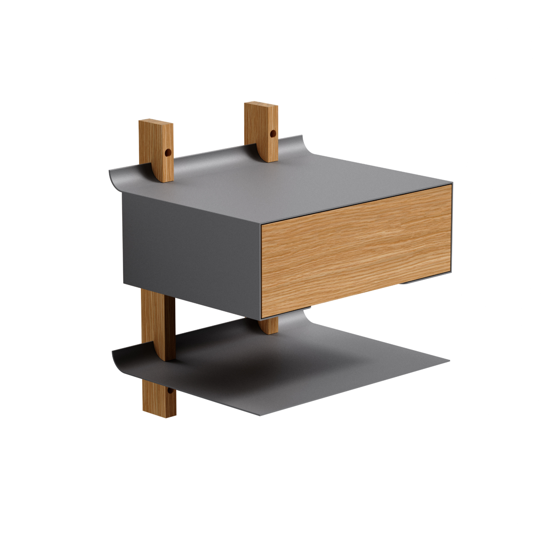 Nachtkastje SMILE grijs