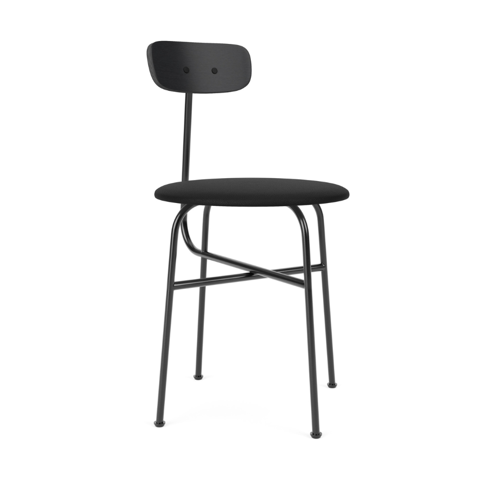 AFTEROOM chair black ash veneer with upholstered black seat