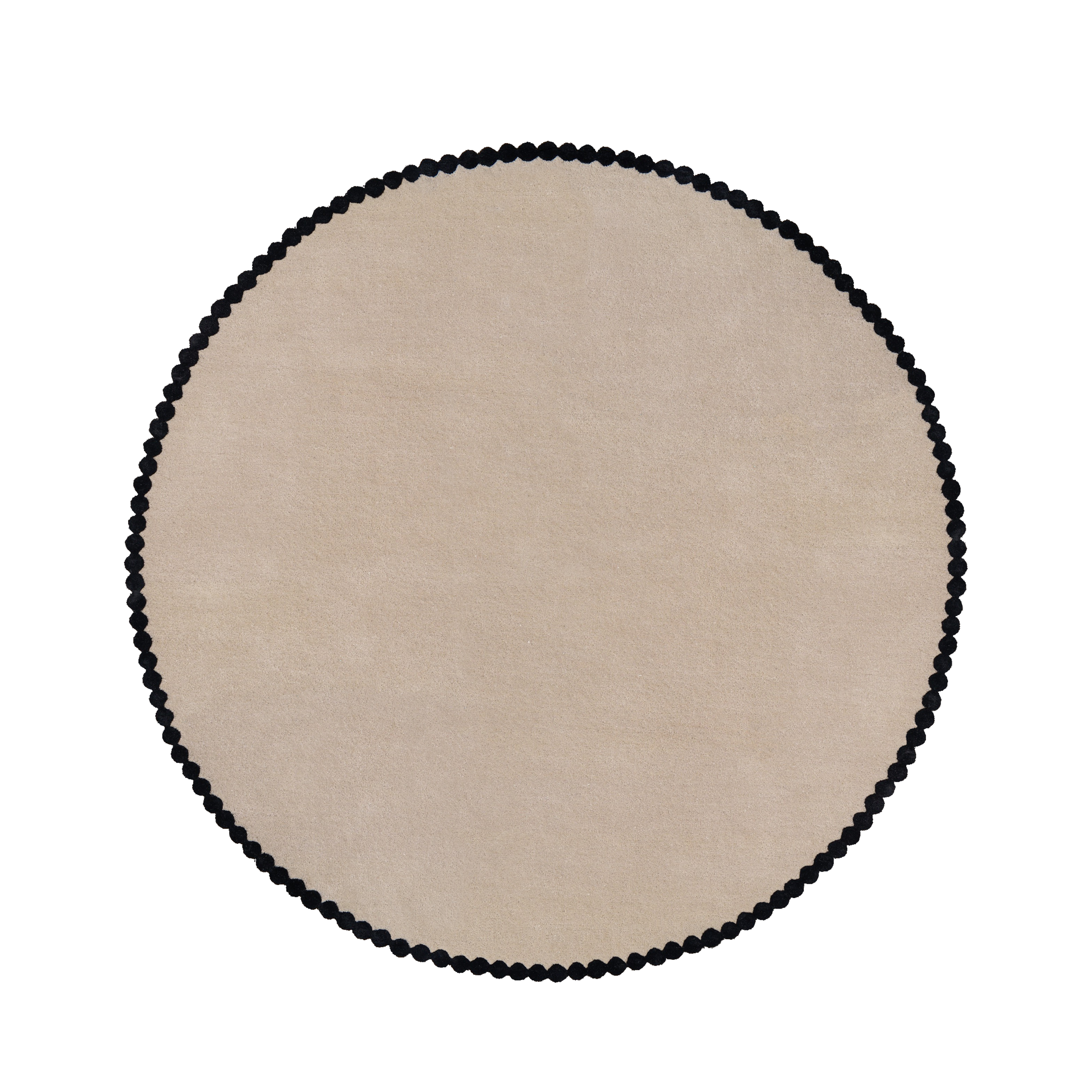 Ronde vloerkleed LAILA beige met zwart