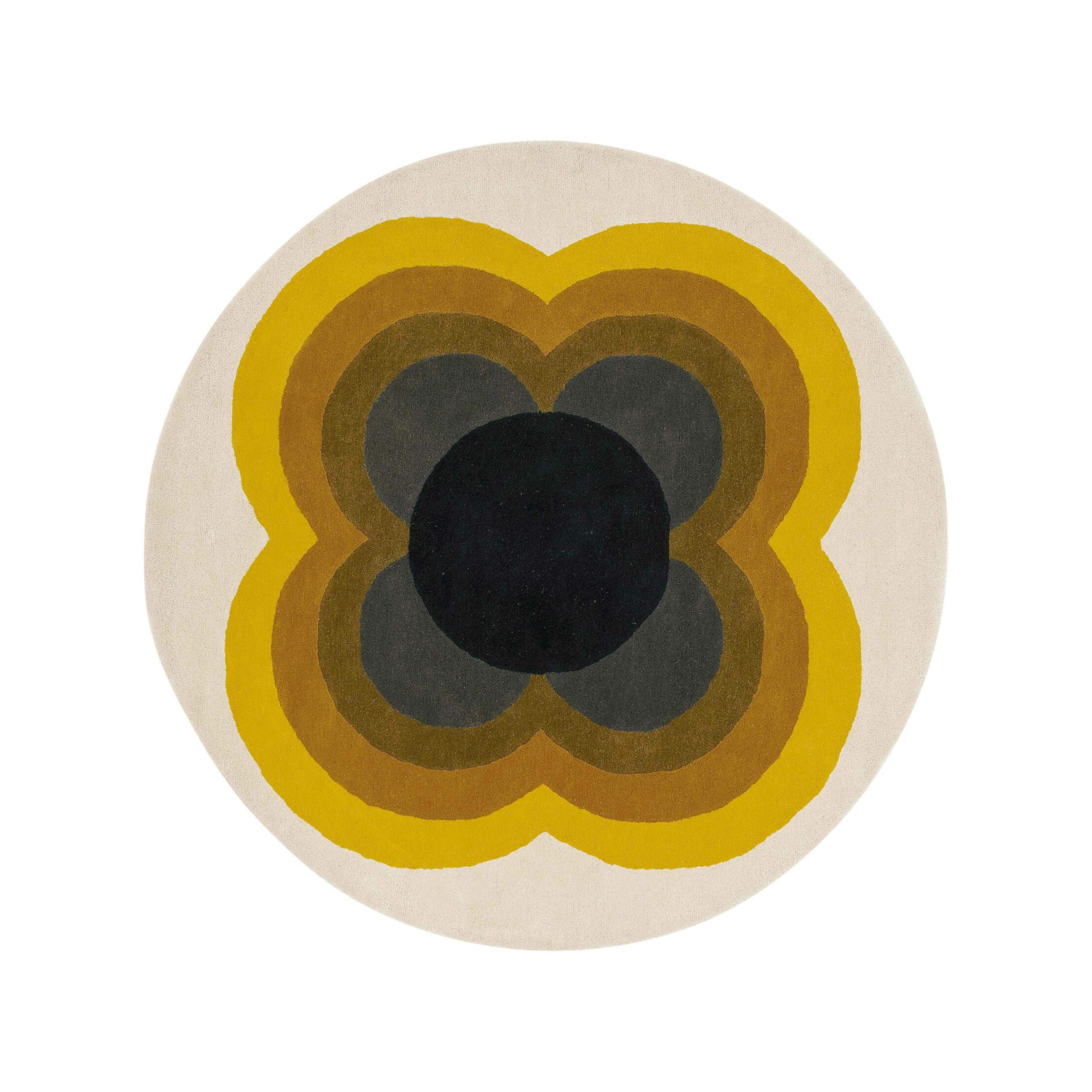 Round rug SUNFLOWER yellow