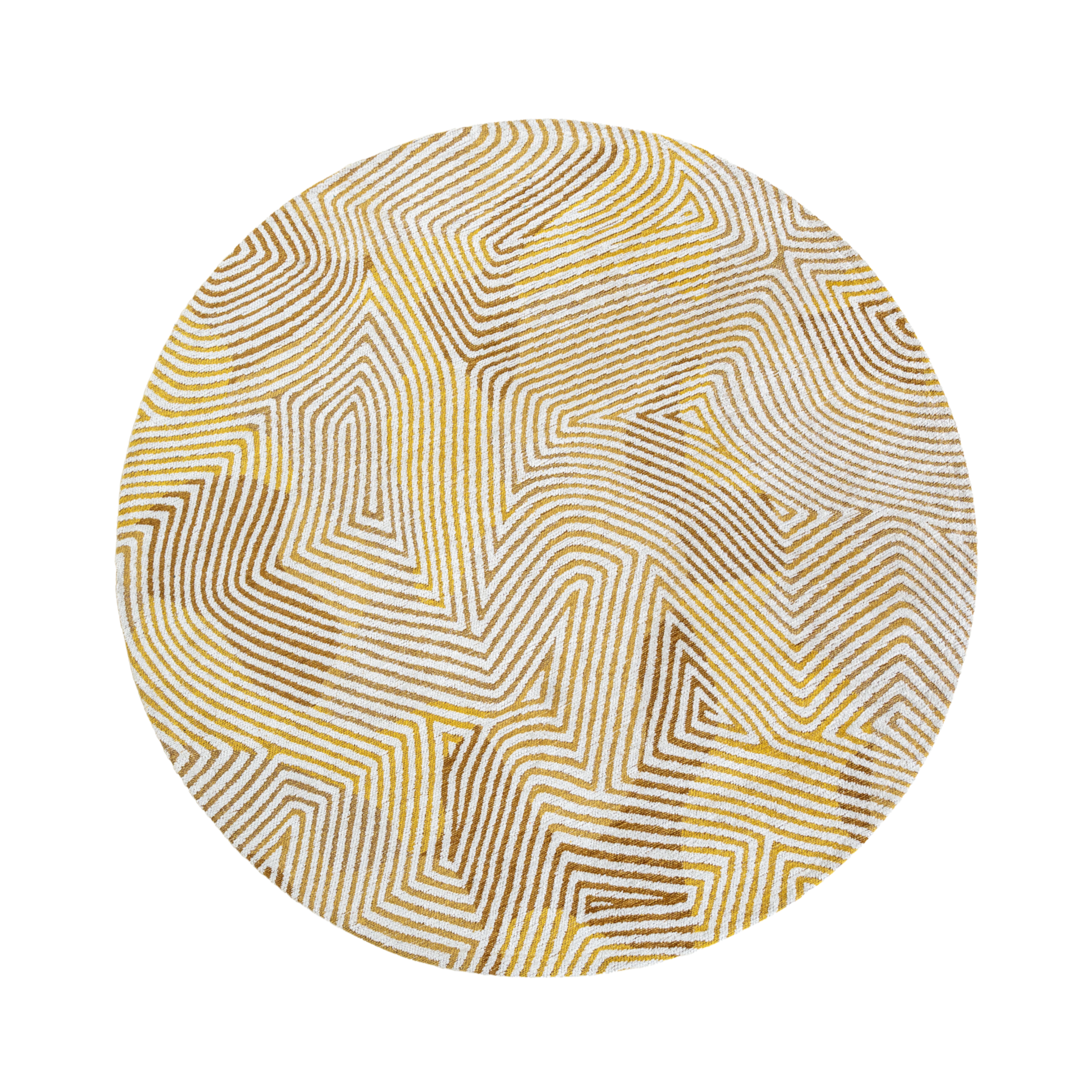 Rundteppich CORAL YELLOW HIPPY gelb-beige