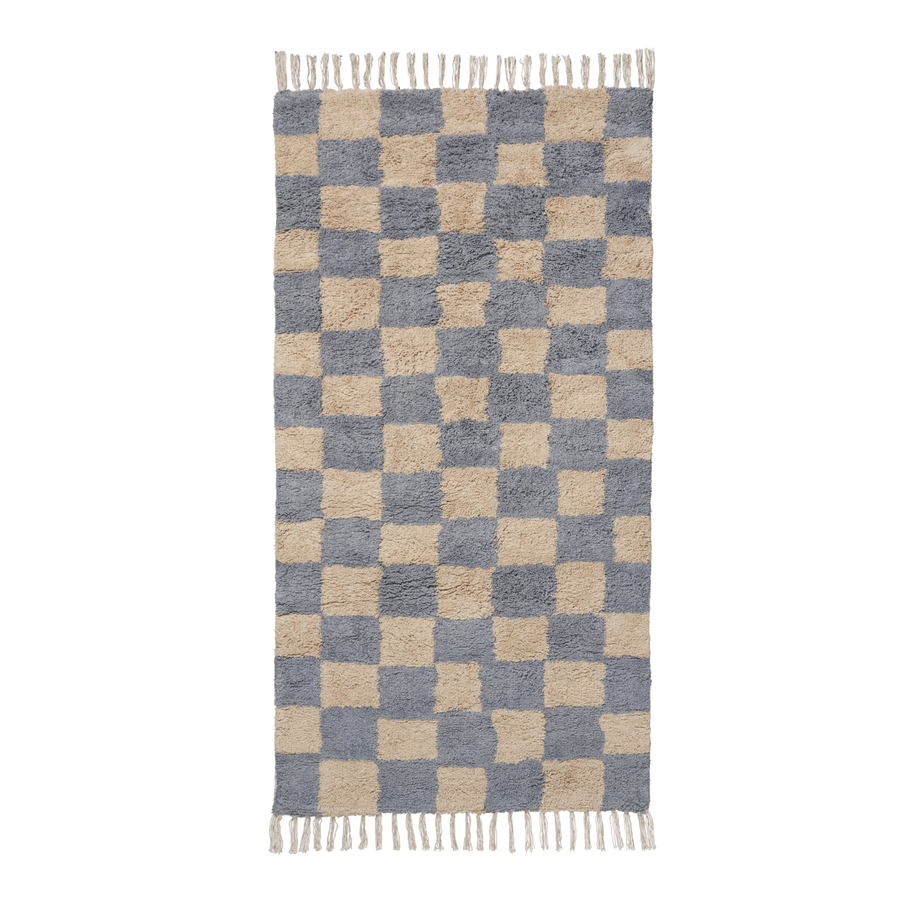 Teppich MARA blau mit sandfarbenem