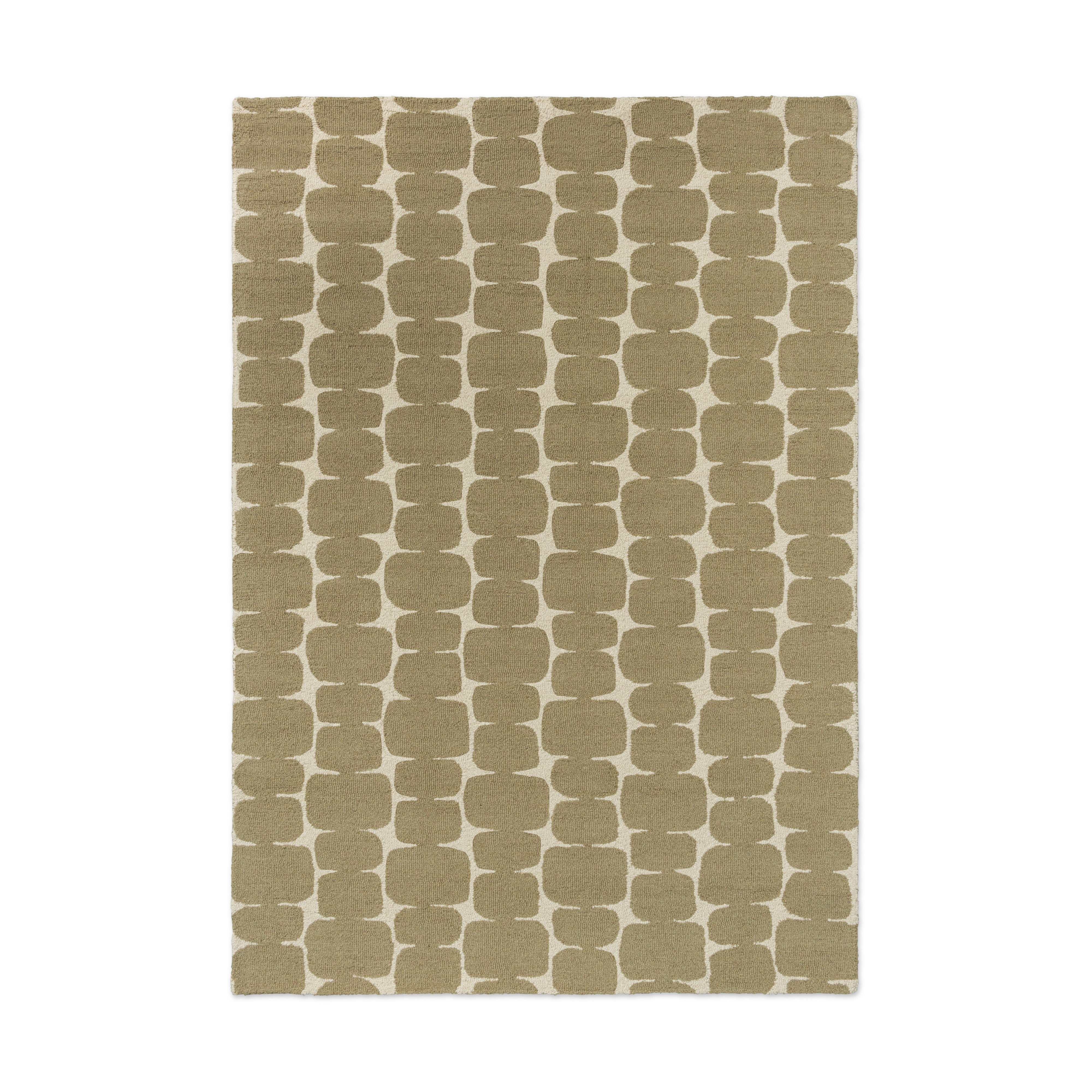 LITTLE LOHKO beige rug with olive
