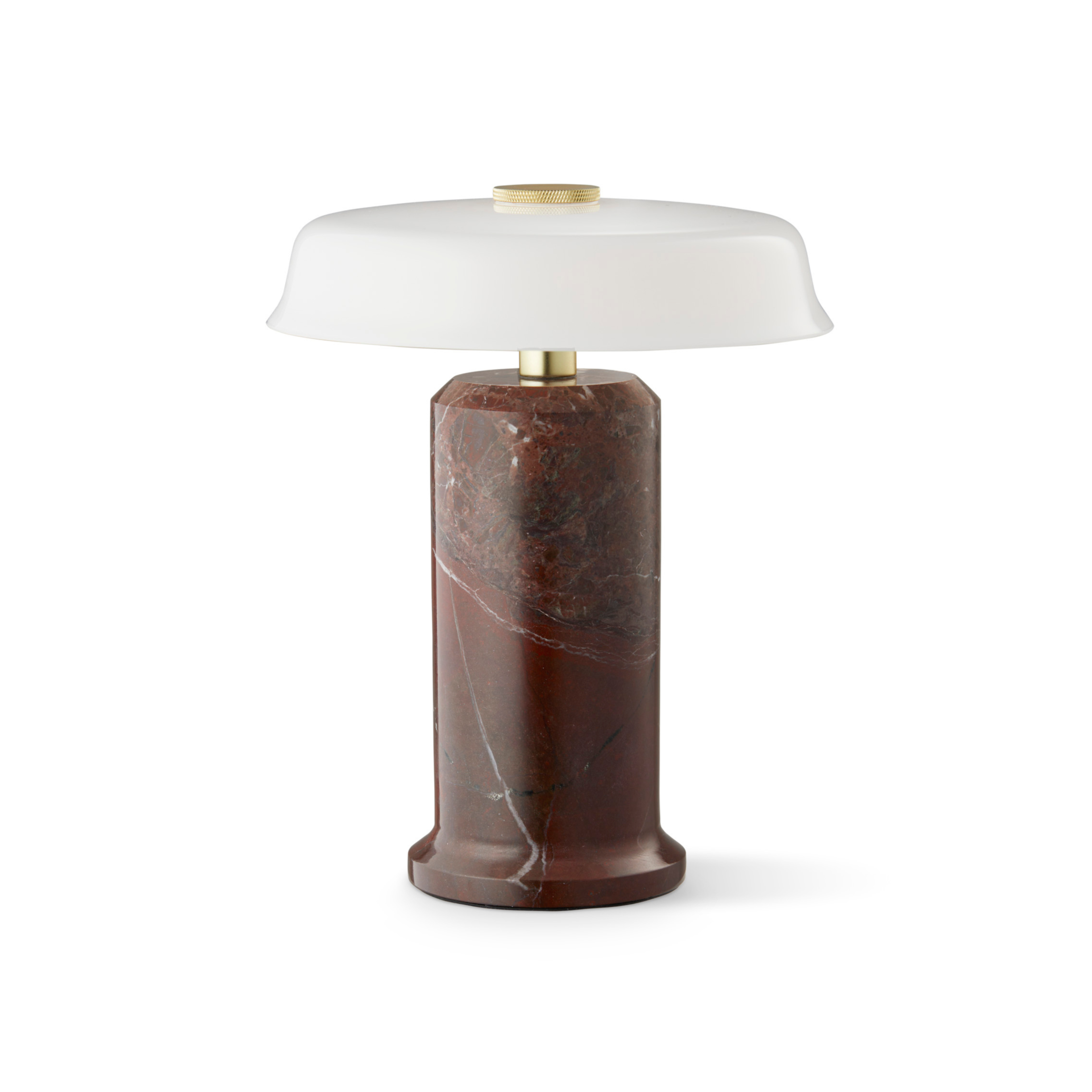 Tragbare Lampe TRIP NO. 2 burgunder marmor mit milchweißem Glas