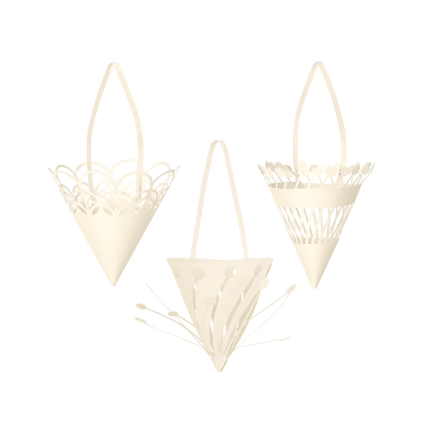 Christmas Tree Decoration Set CHRISTMAS PAPER CONES white