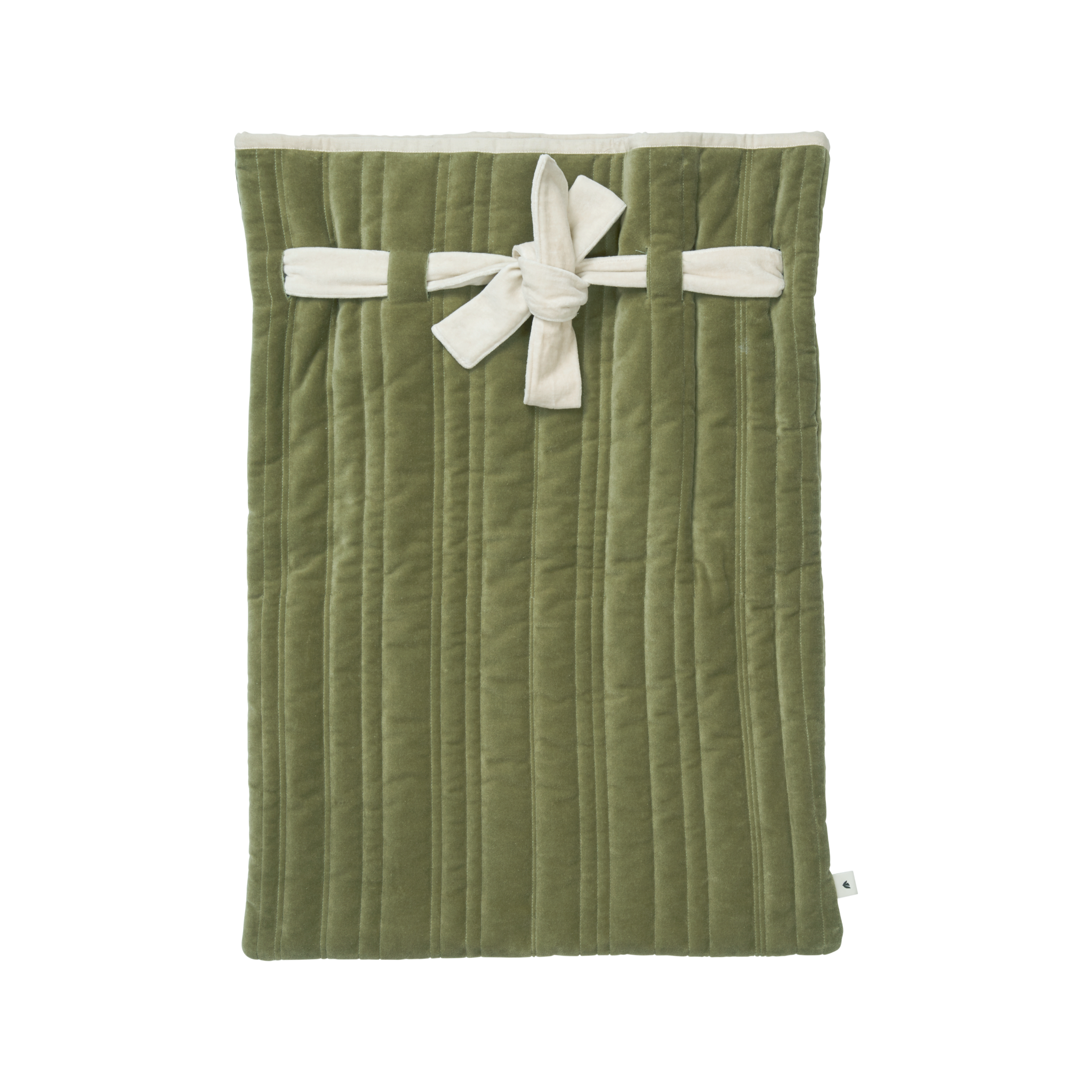 VARI QUILTED SACK gift bag green with white