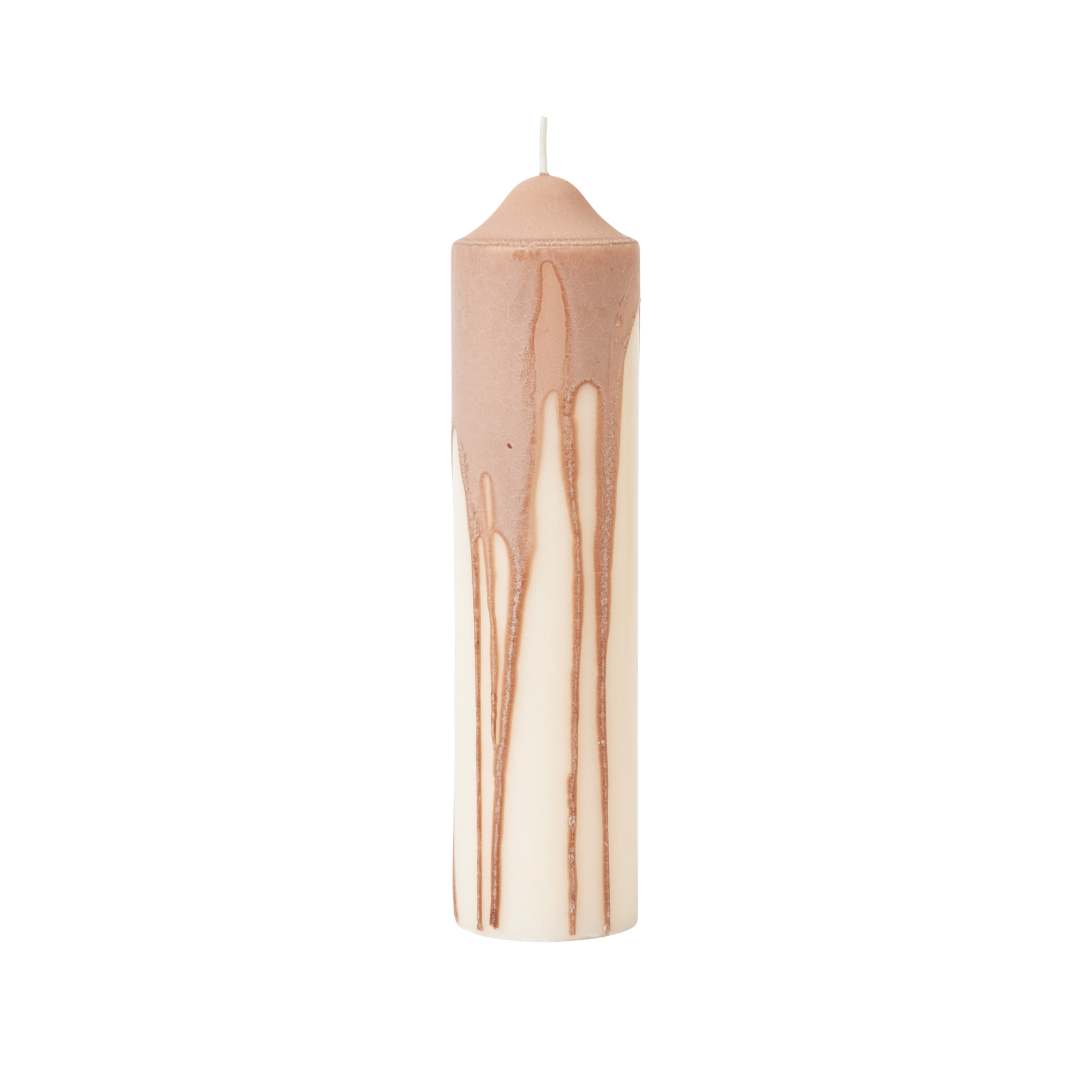 DRYP kaars beige met roze