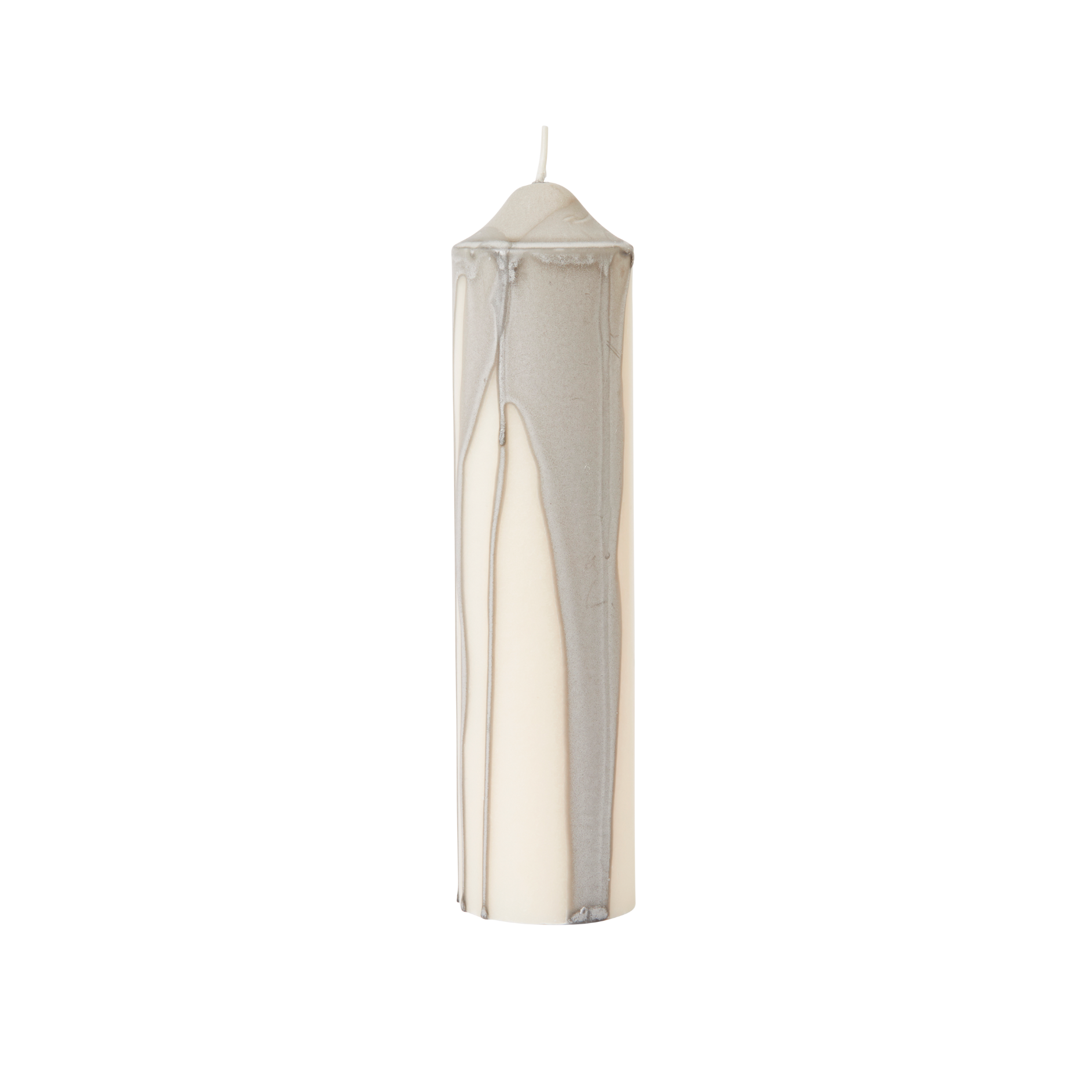 Duftkerze DRYP beige mit Grau