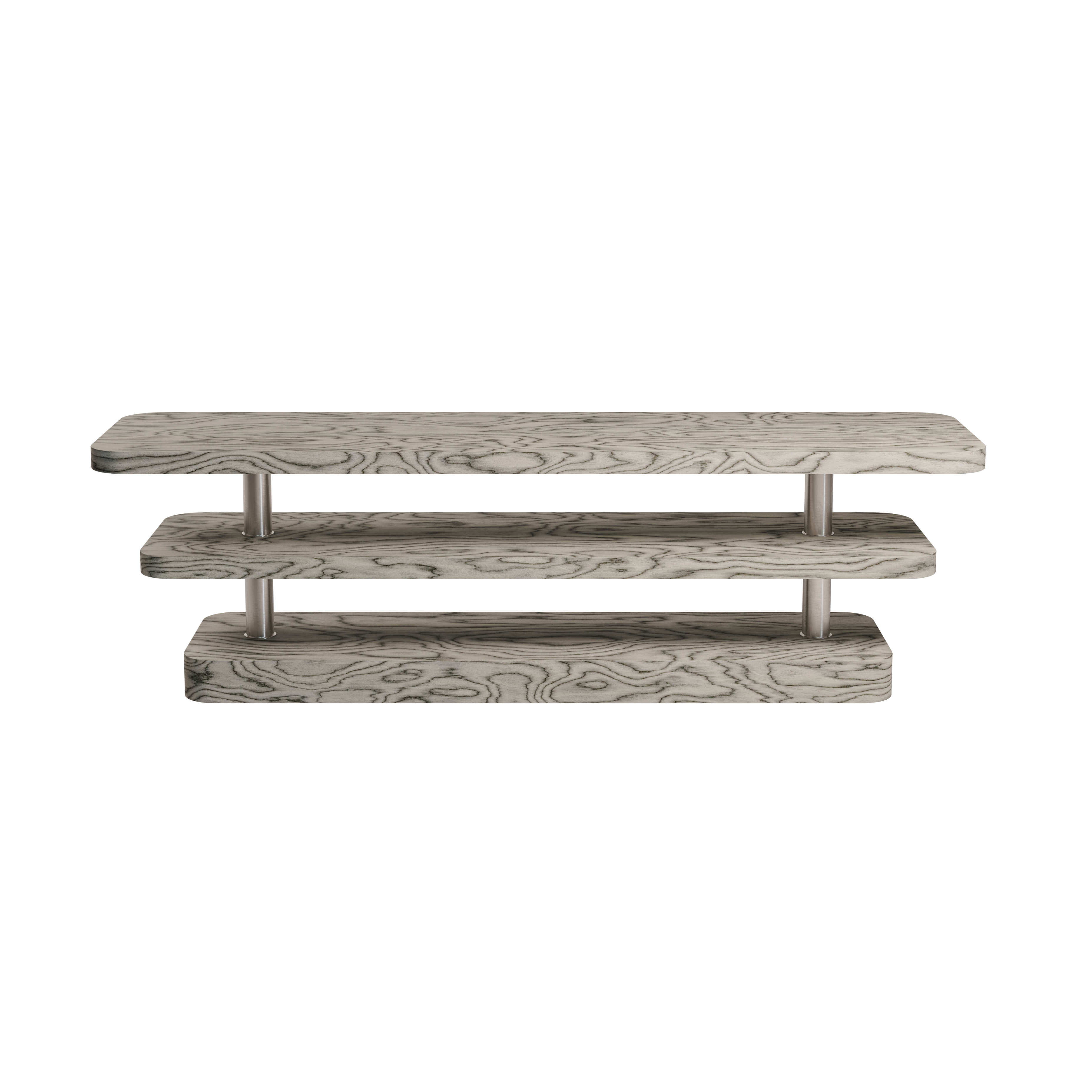 RTV-kast REL fineer Sottsass met stalen elementen