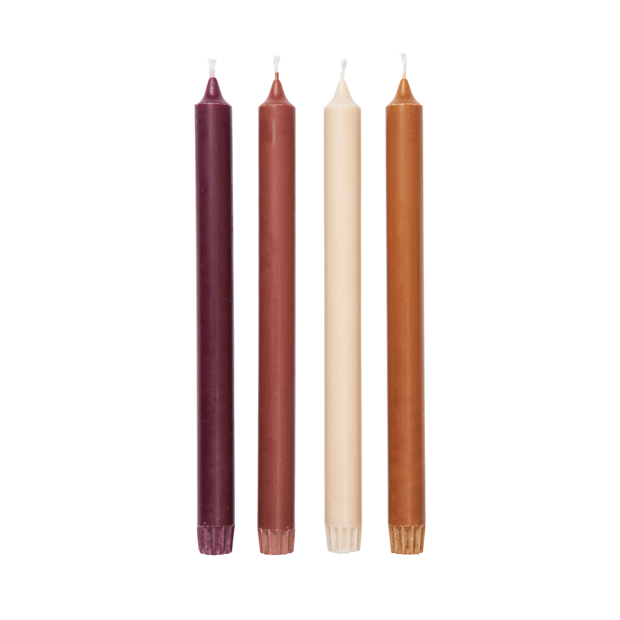 Set von Kerzen PURE braun mit rosa
