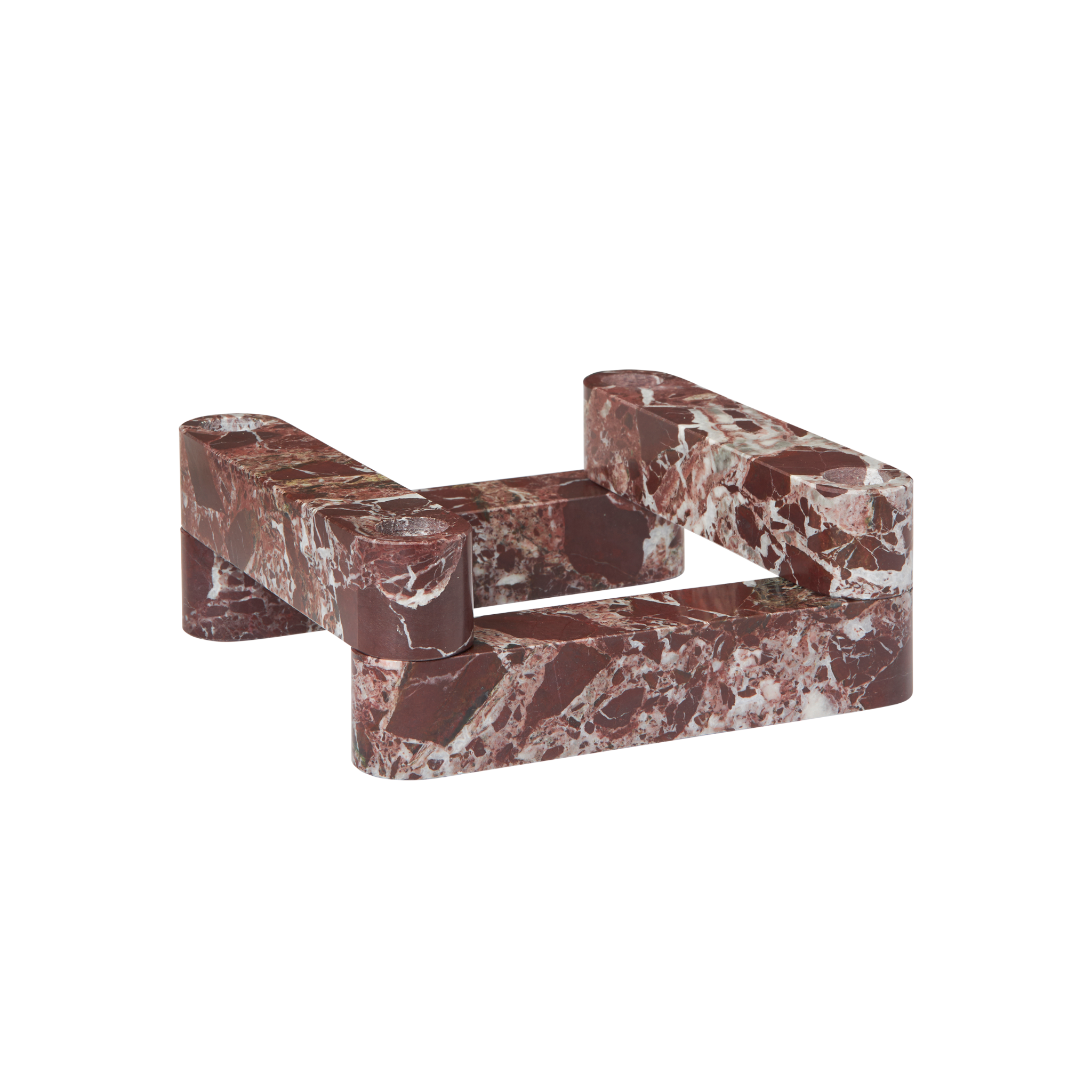 NEWEL modular candle holder brown marble