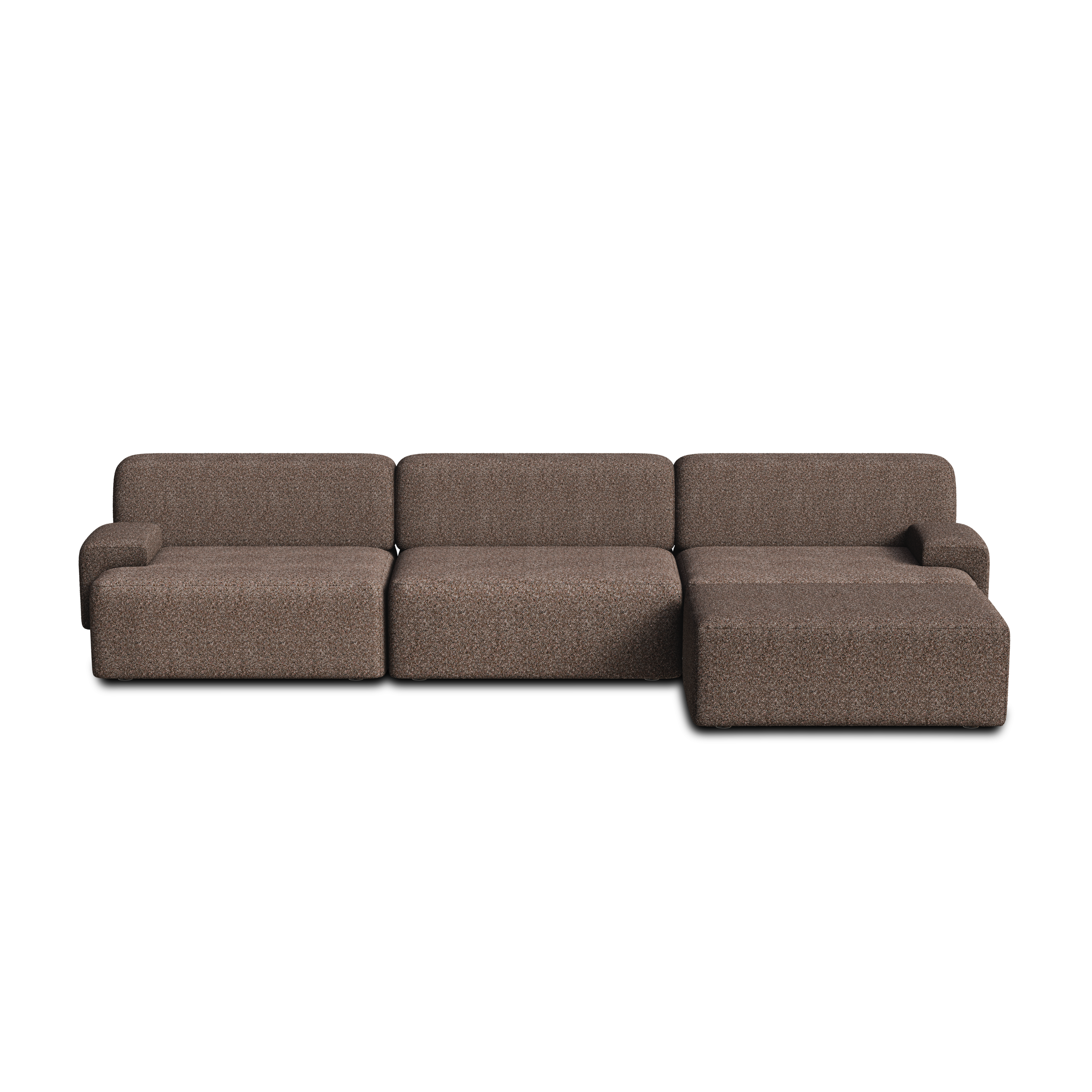 Modular corner sofa for 3 people UMI brown
