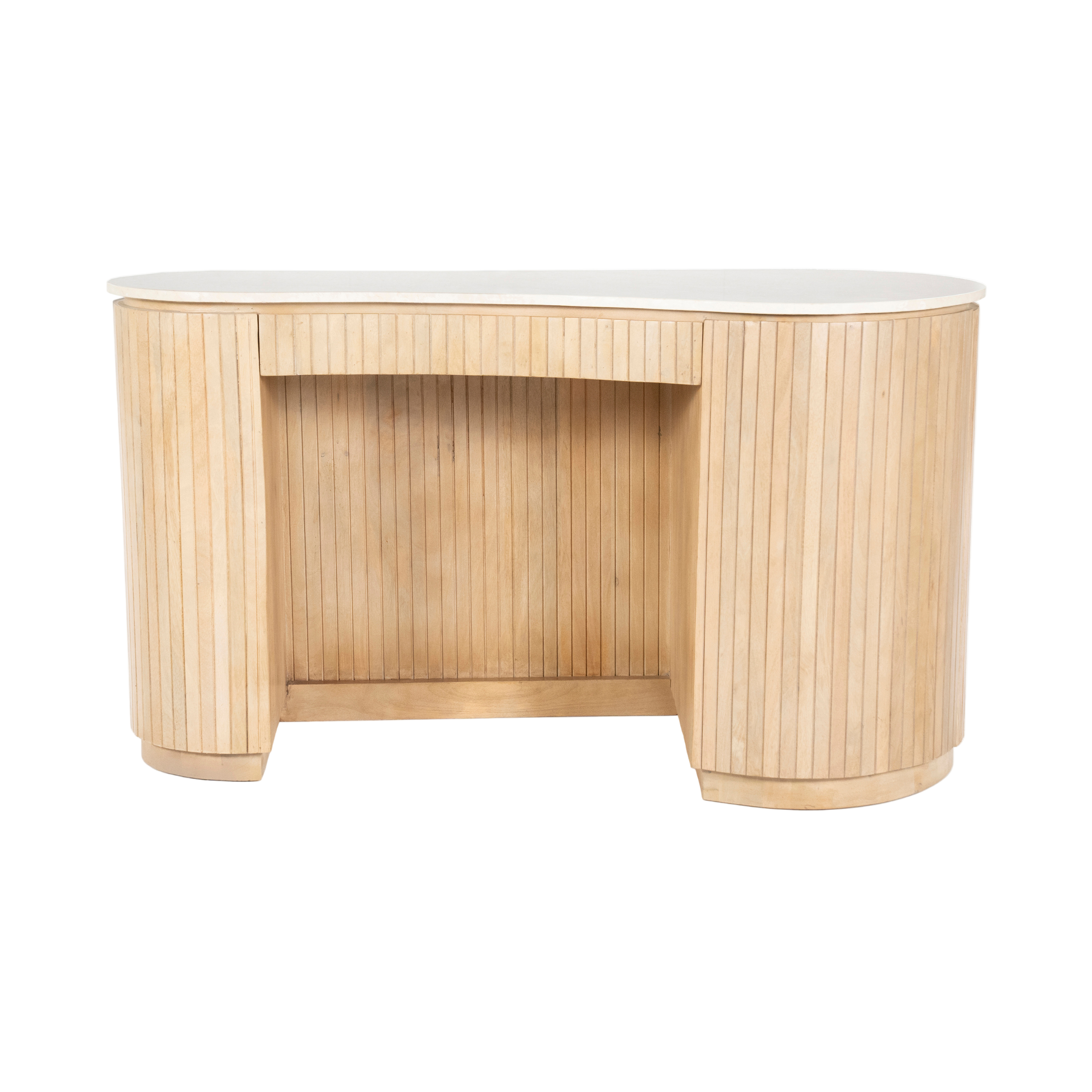 Bureau KIRA van mango-hout met een marmeren blad