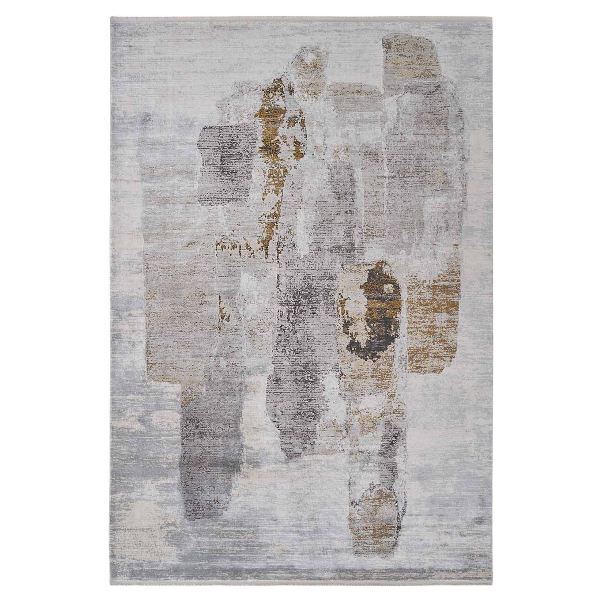 Vloerkleed WATERCOLORS GREY grijs met bruin