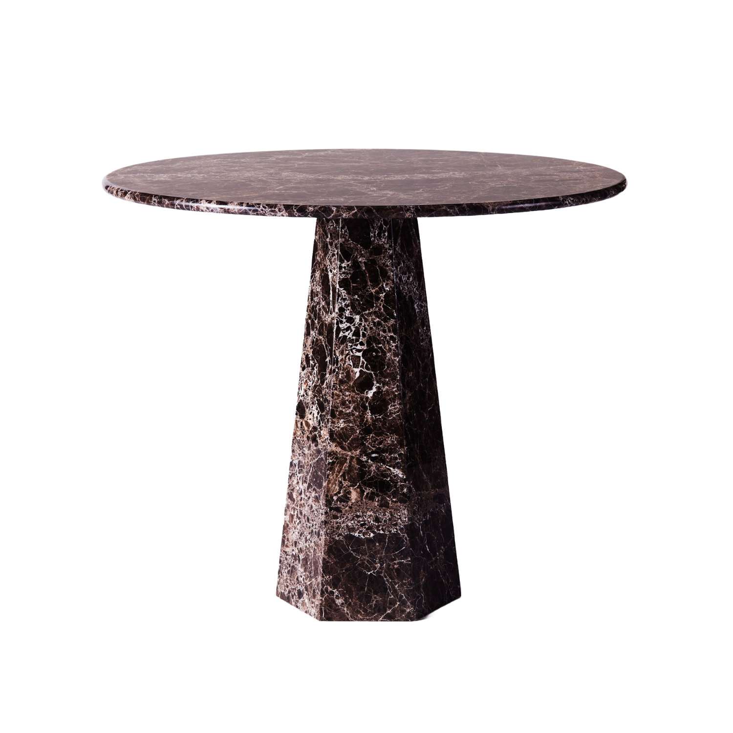 Round HEXAGON Table Emperador Marble