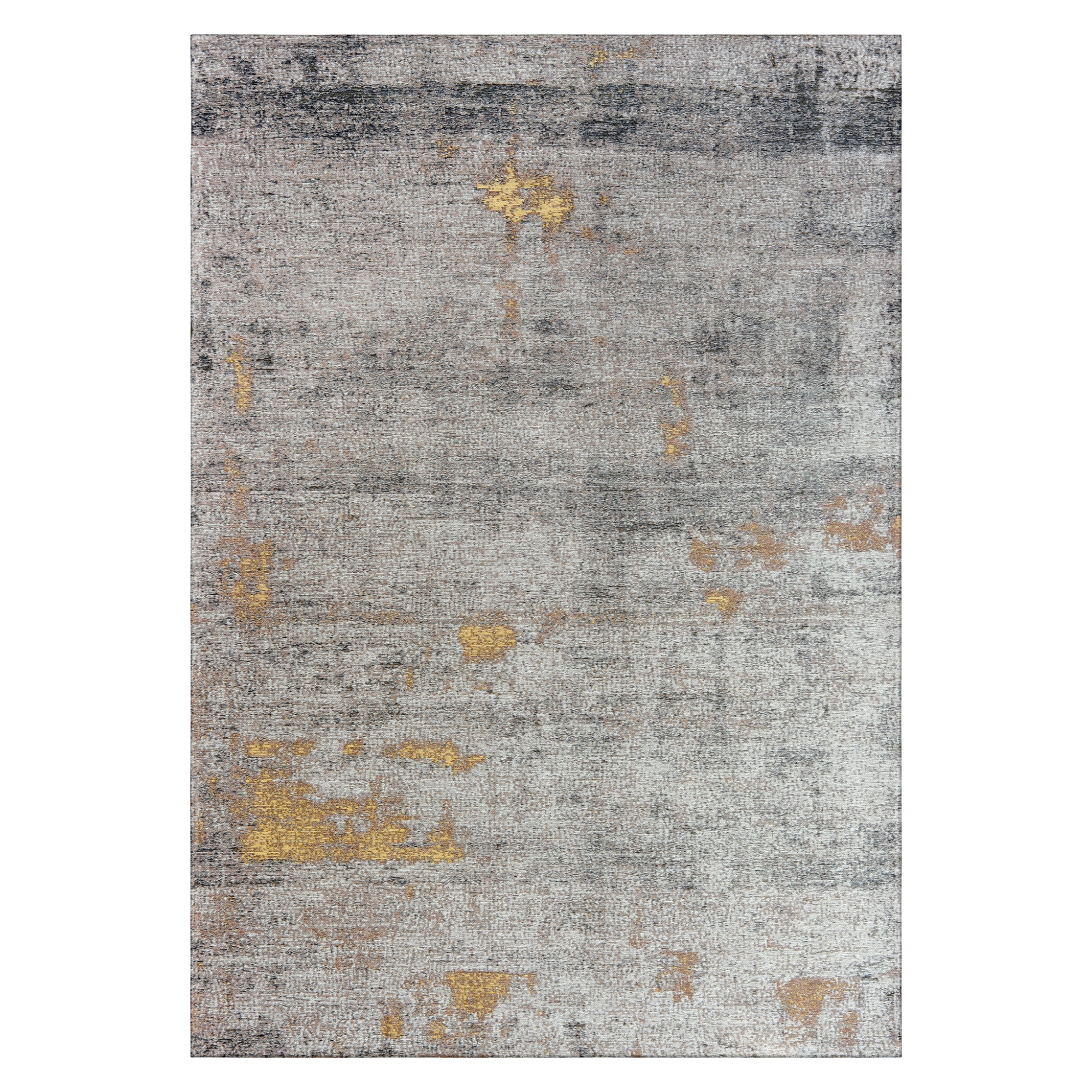 DECO RUGS Gray Rug with Yellow