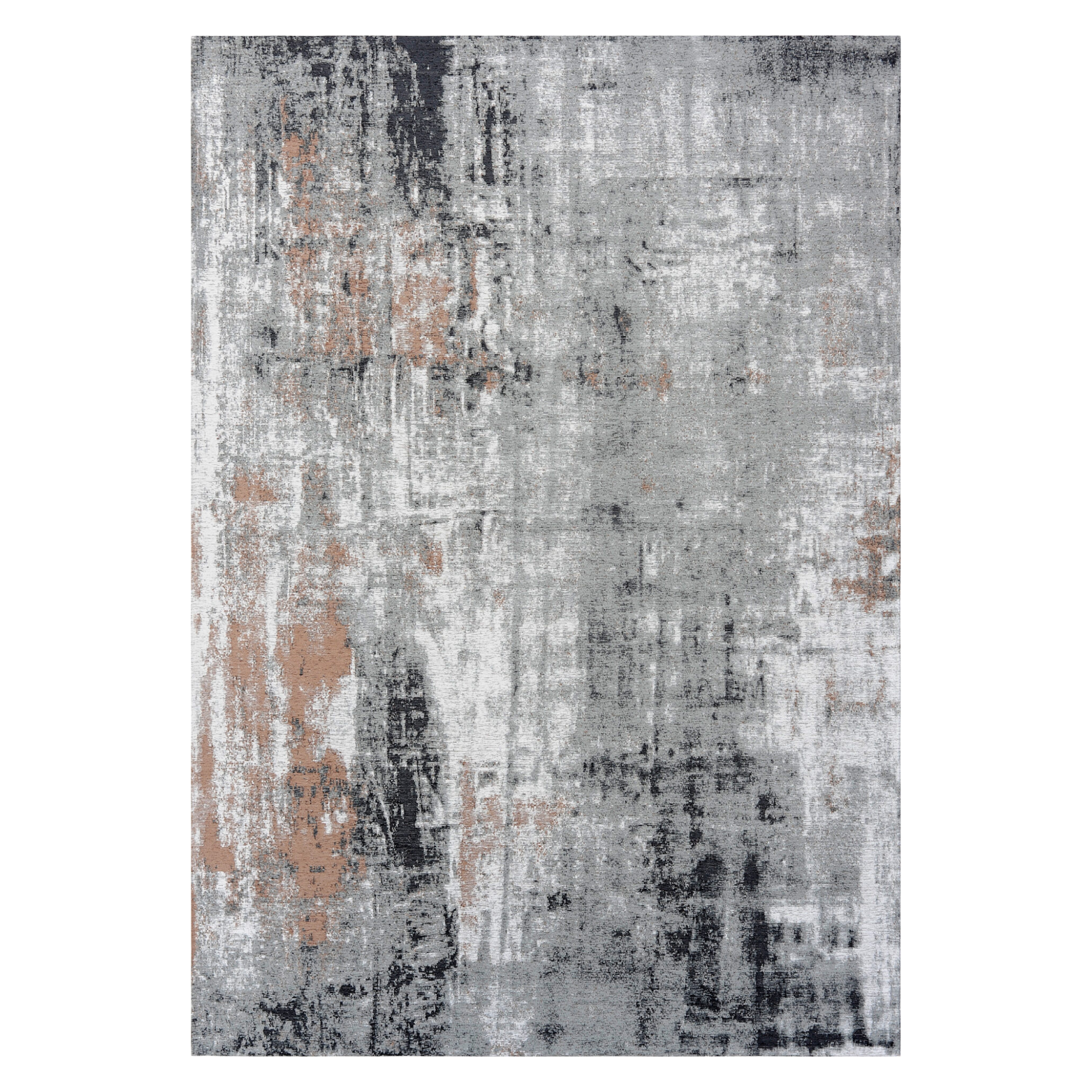 Vloerkleed DECO RUGS grijs met bruin en zwart