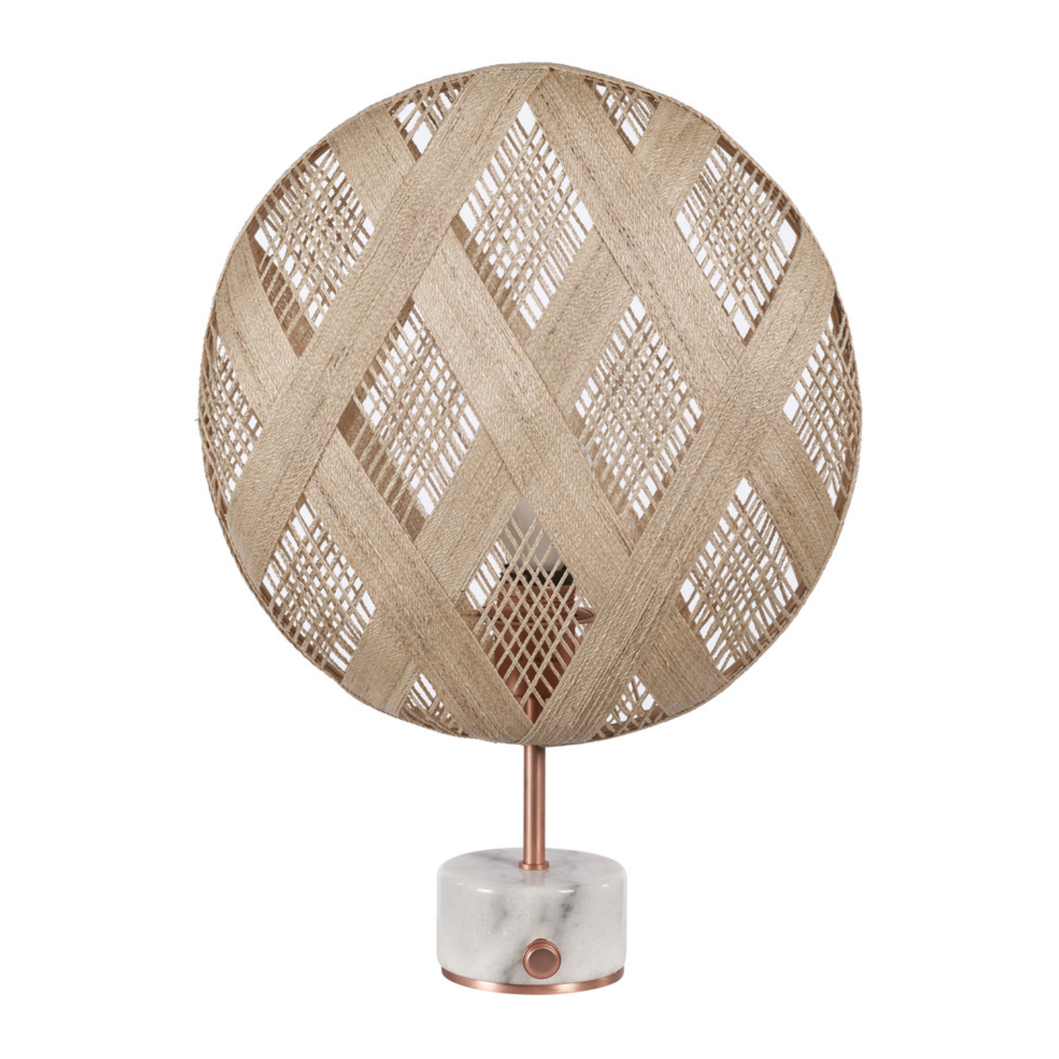 Lampa stołowa CHANPEN DIAMANT beżowy z miedzianą podstawą – Forestier